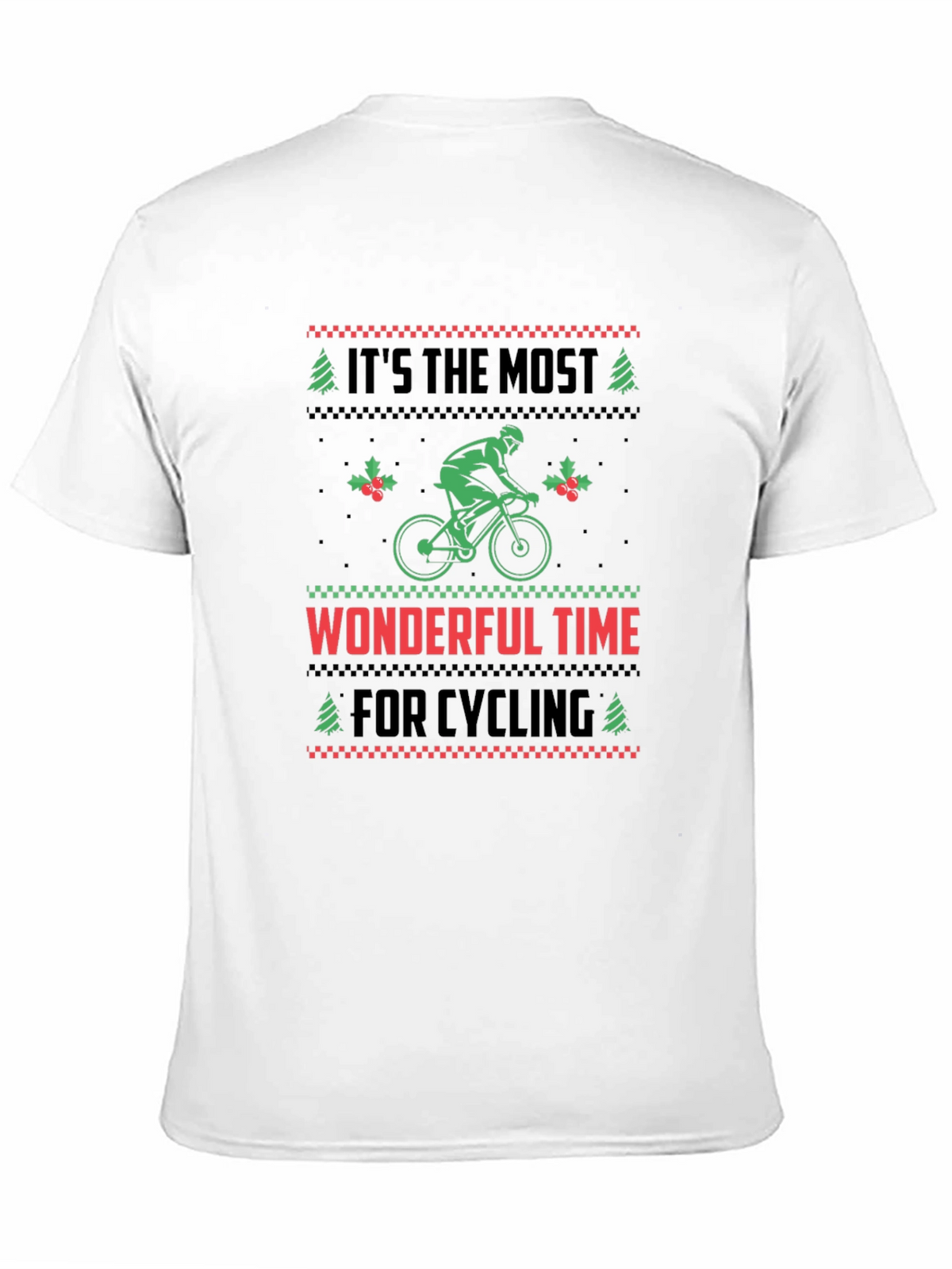 Cycling Christmas T-Shirt - Holiday Ugly Sweater Style