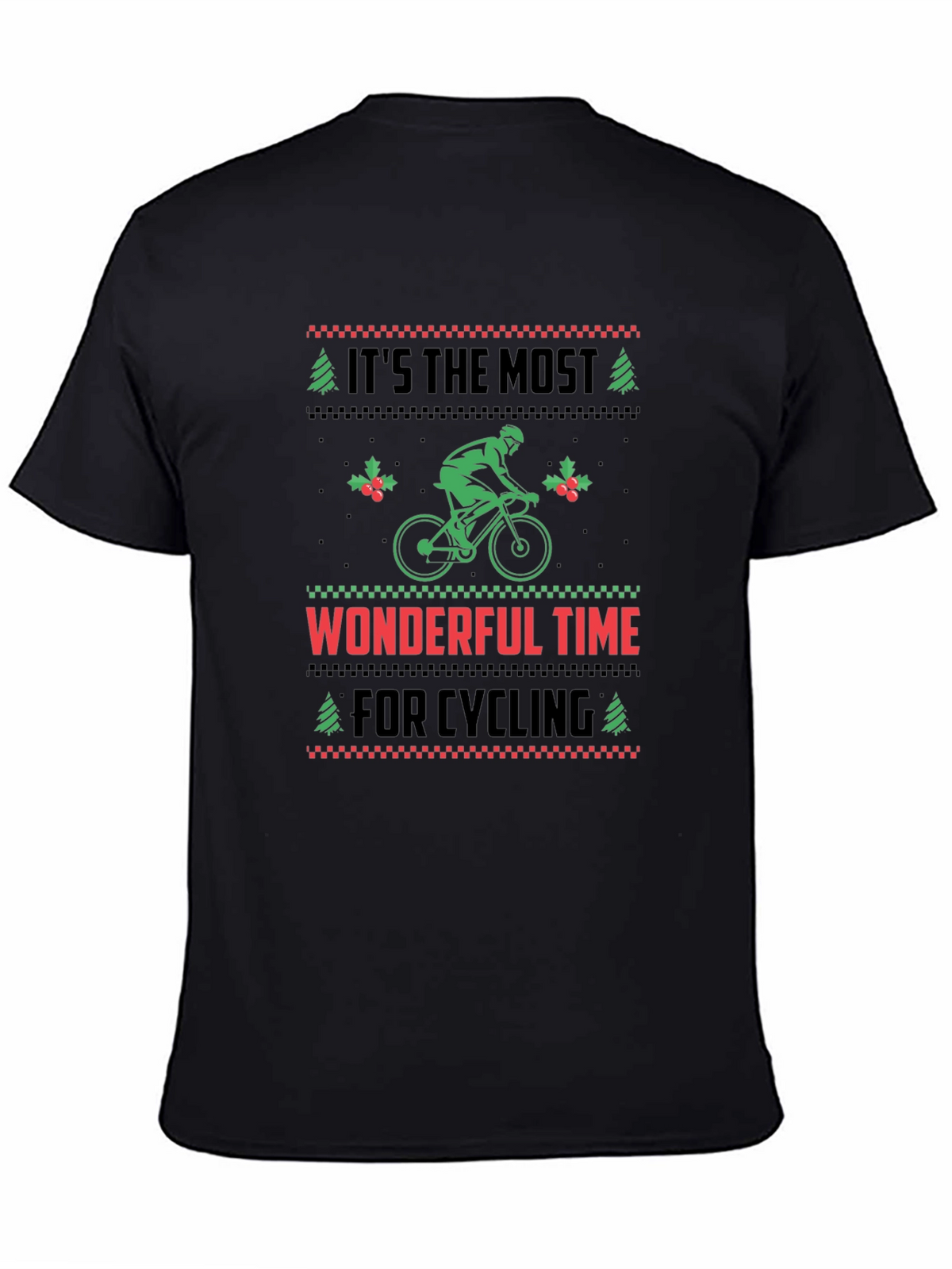 Cycling Christmas T-Shirt - Holiday Ugly Sweater Style