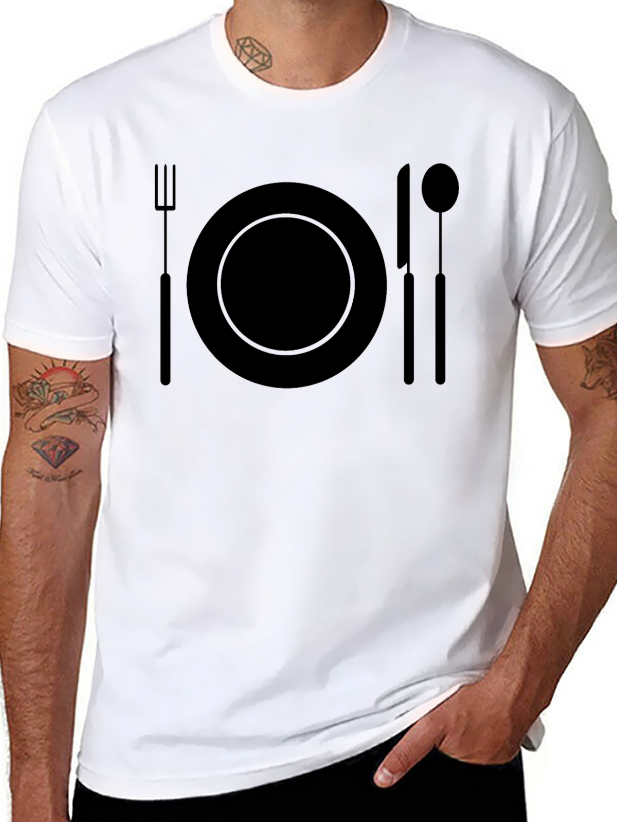 Dinner Time T-Shirt - Black Graphic Tee