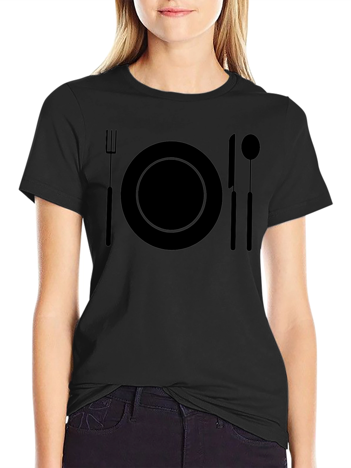 Dinner Time T-Shirt - Black Graphic Tee