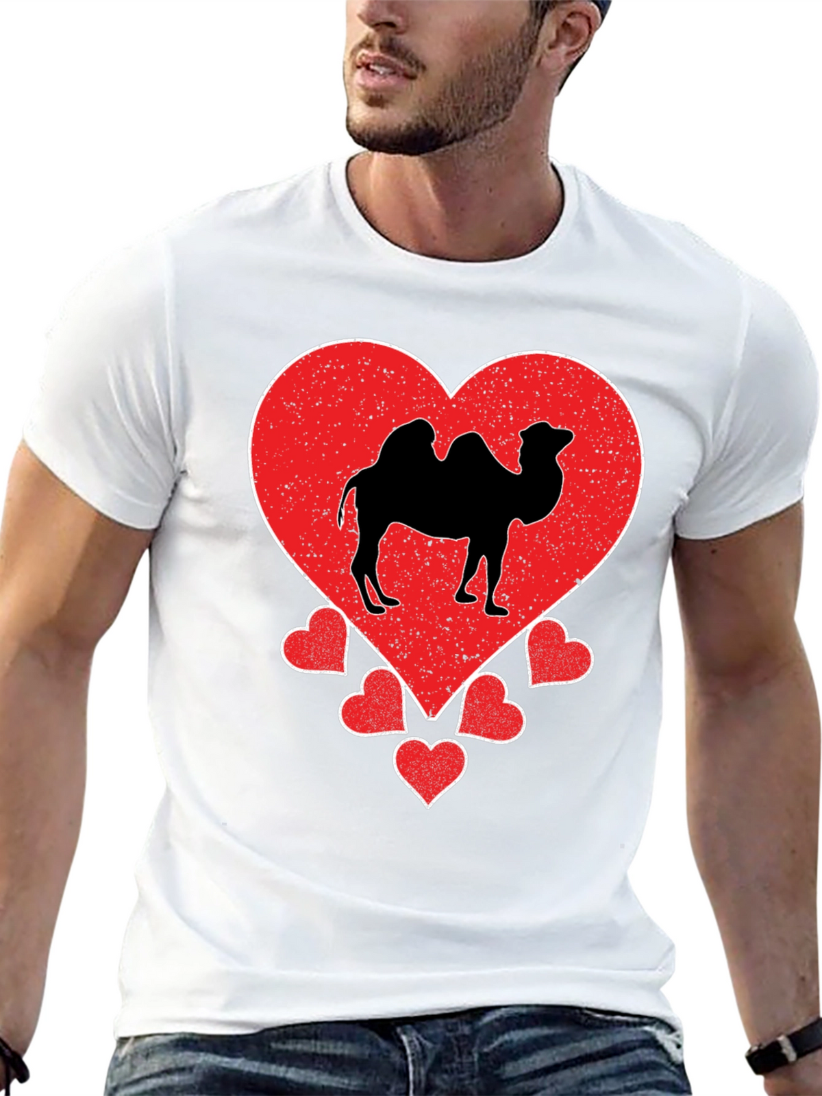 Camel Heart Graphic T-Shirt - Black Cotton Tee