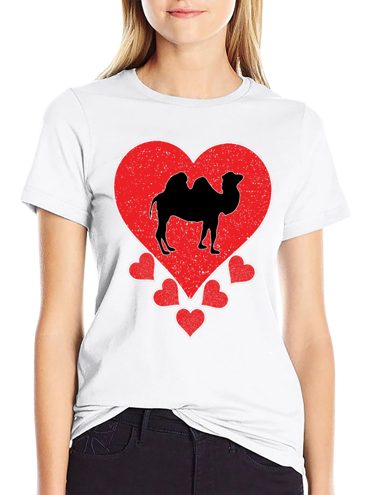 Camel Heart Graphic T-Shirt - Black Cotton Tee