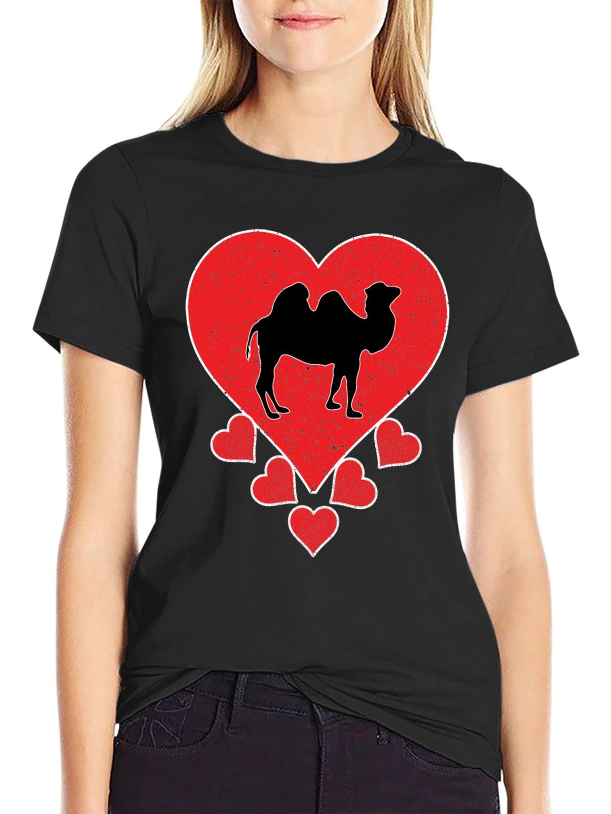 Camel Heart Graphic T-Shirt - Black Cotton Tee