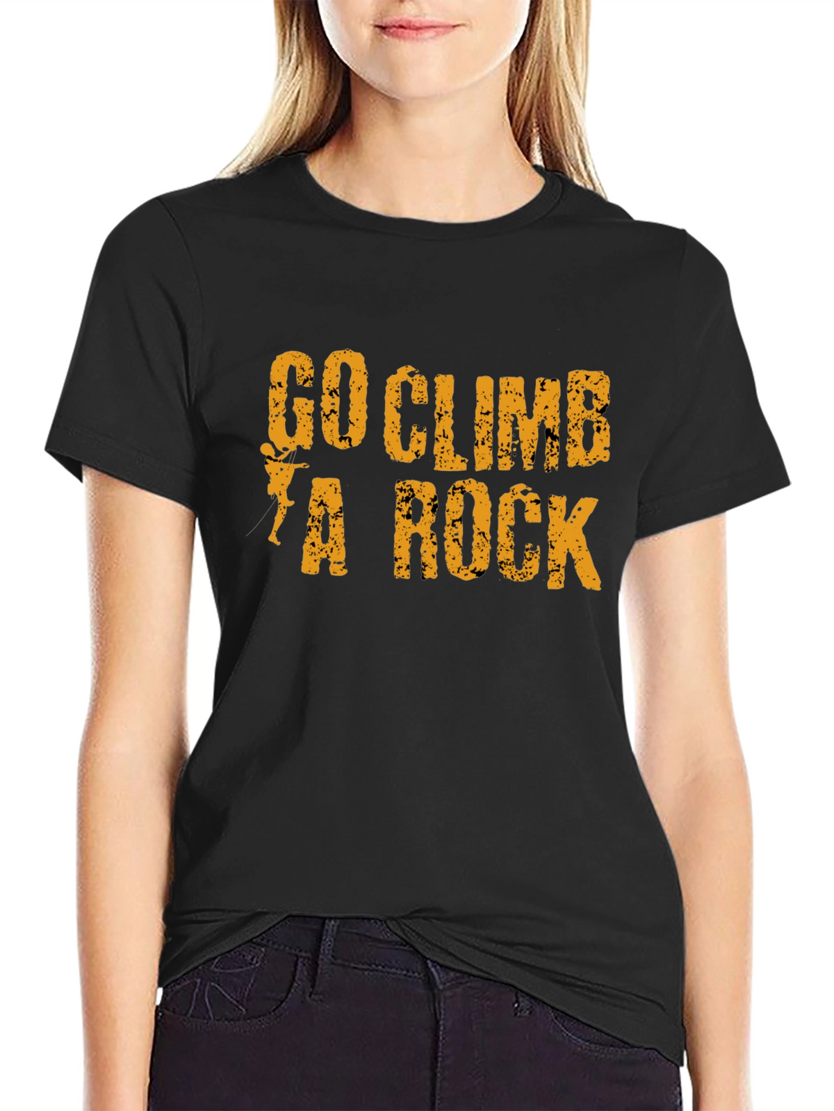 Go Climb A Rock Black Graphic T-Shirt