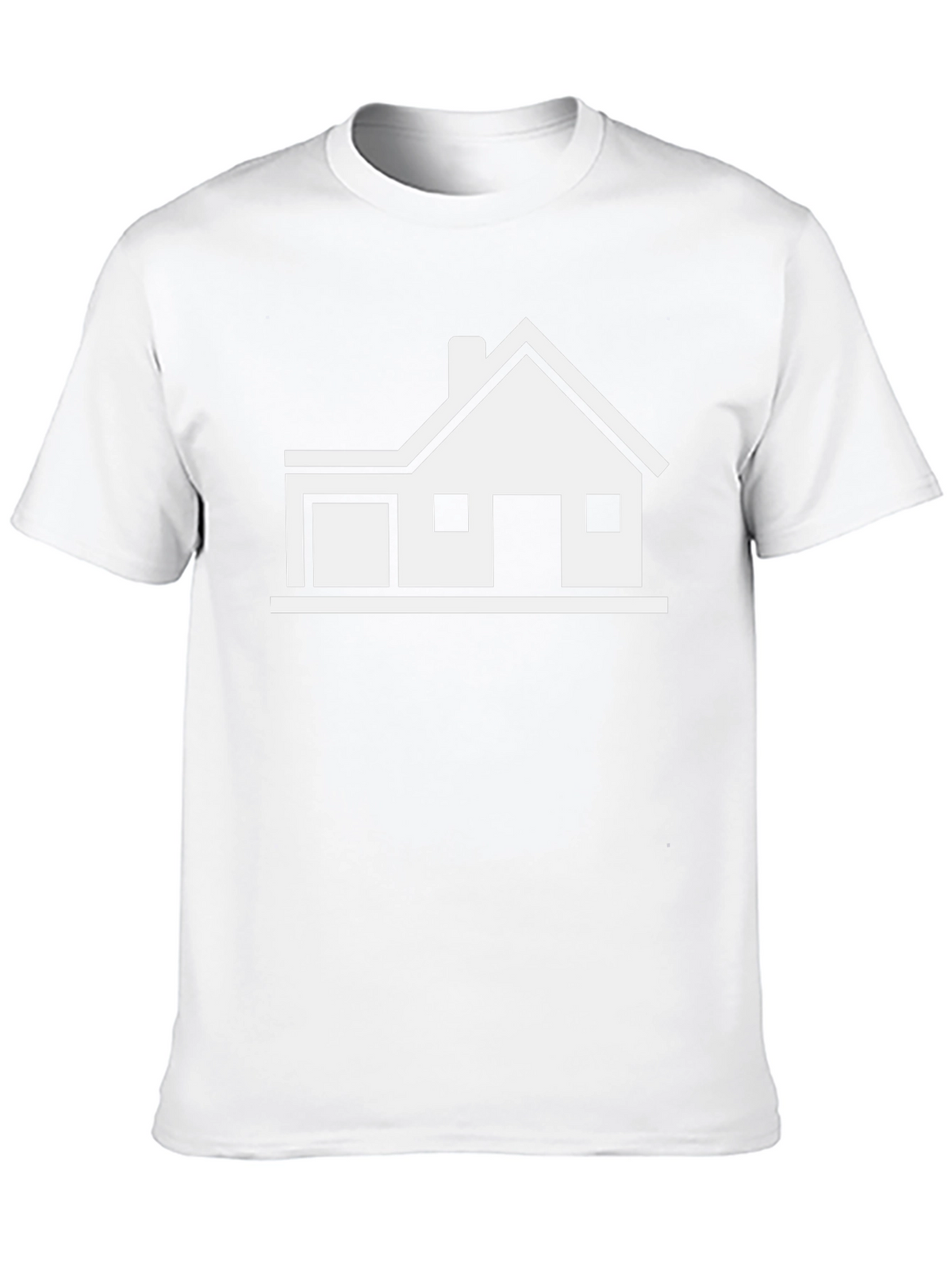 Modern House Graphic Tee - Black Cotton Blend T-Shirt