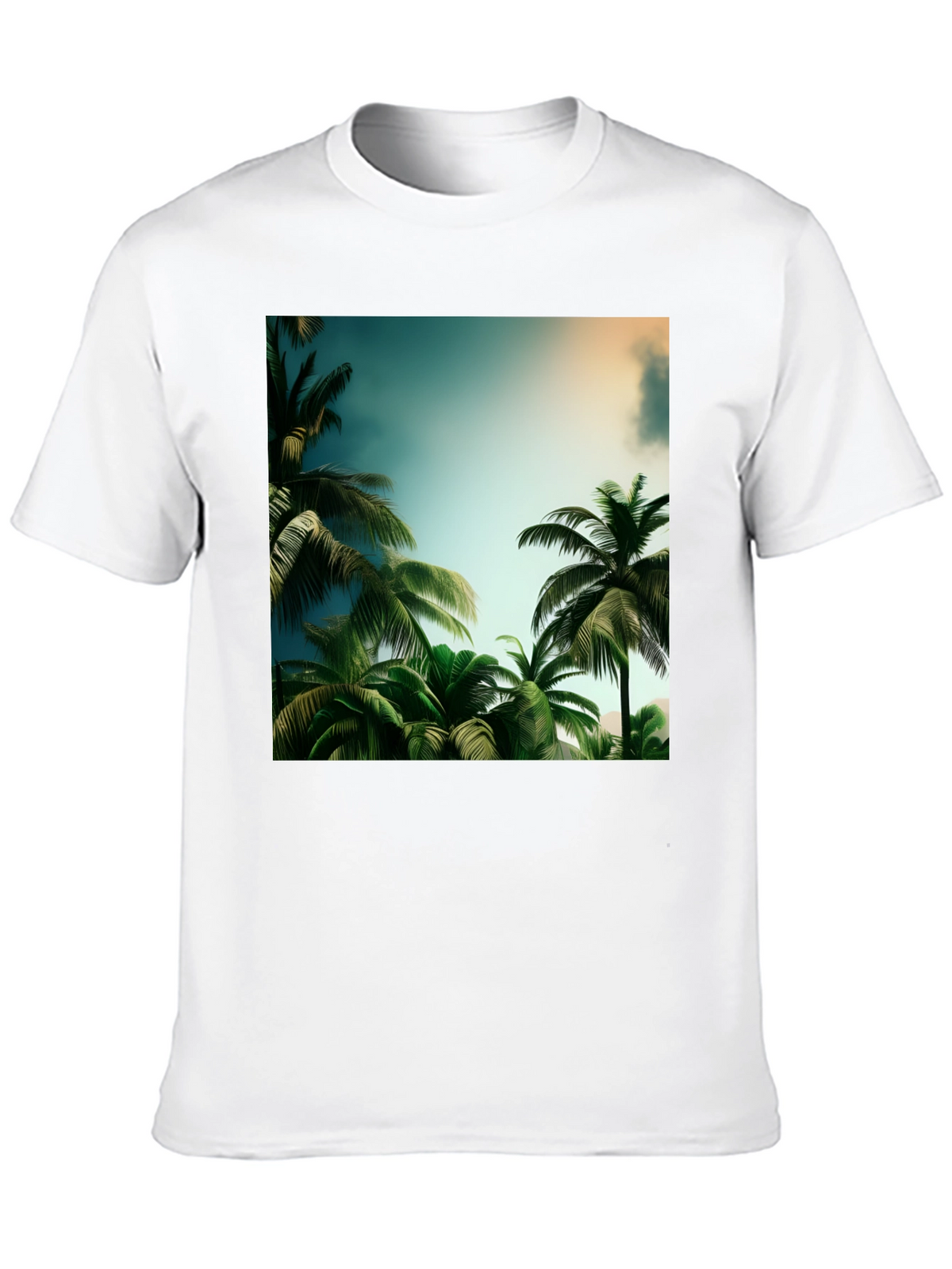 Tropical Palm Tree Graphic Black T-Shirt