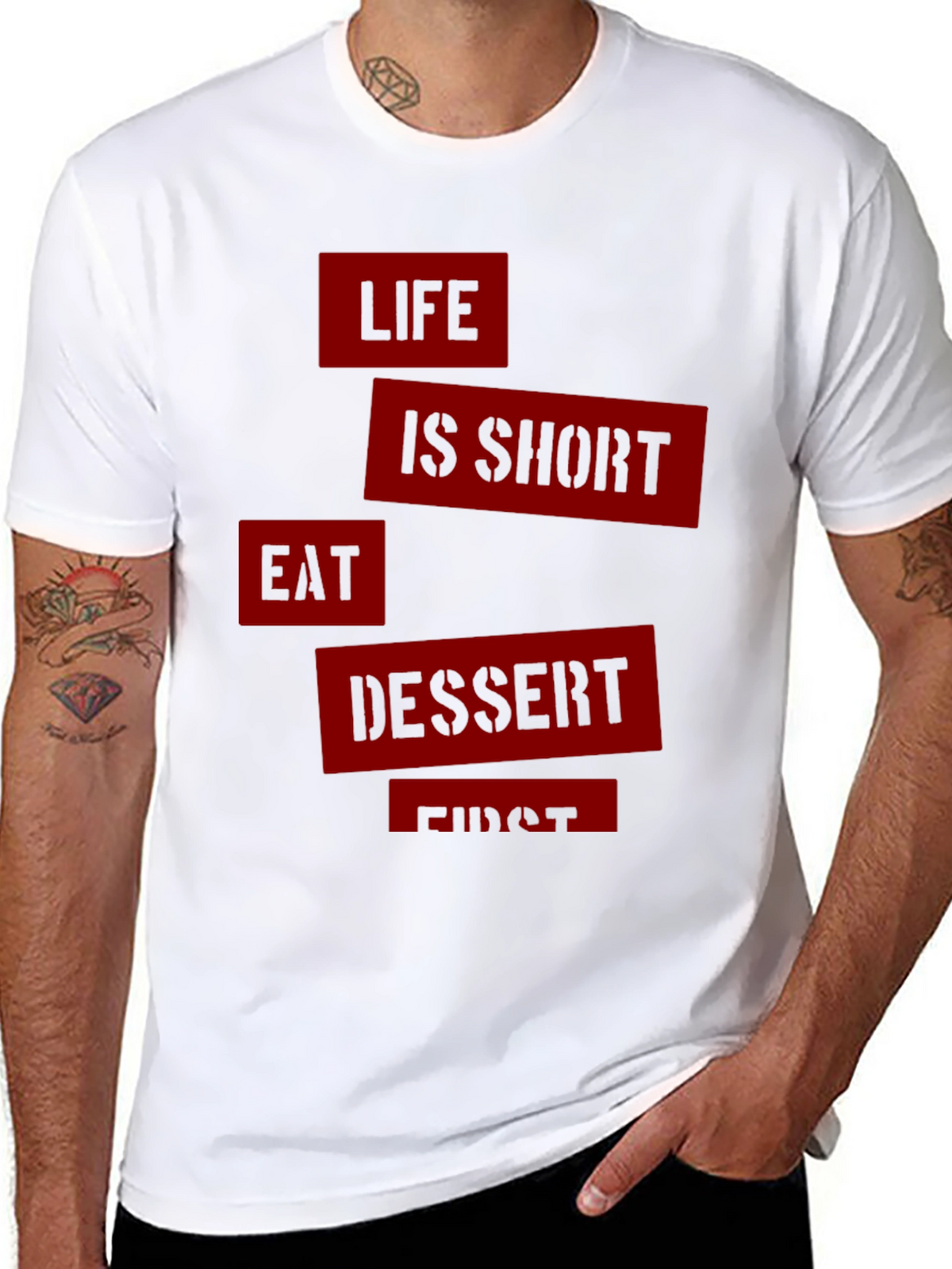 Life is Short Eat Dessert First Graphic Tee
