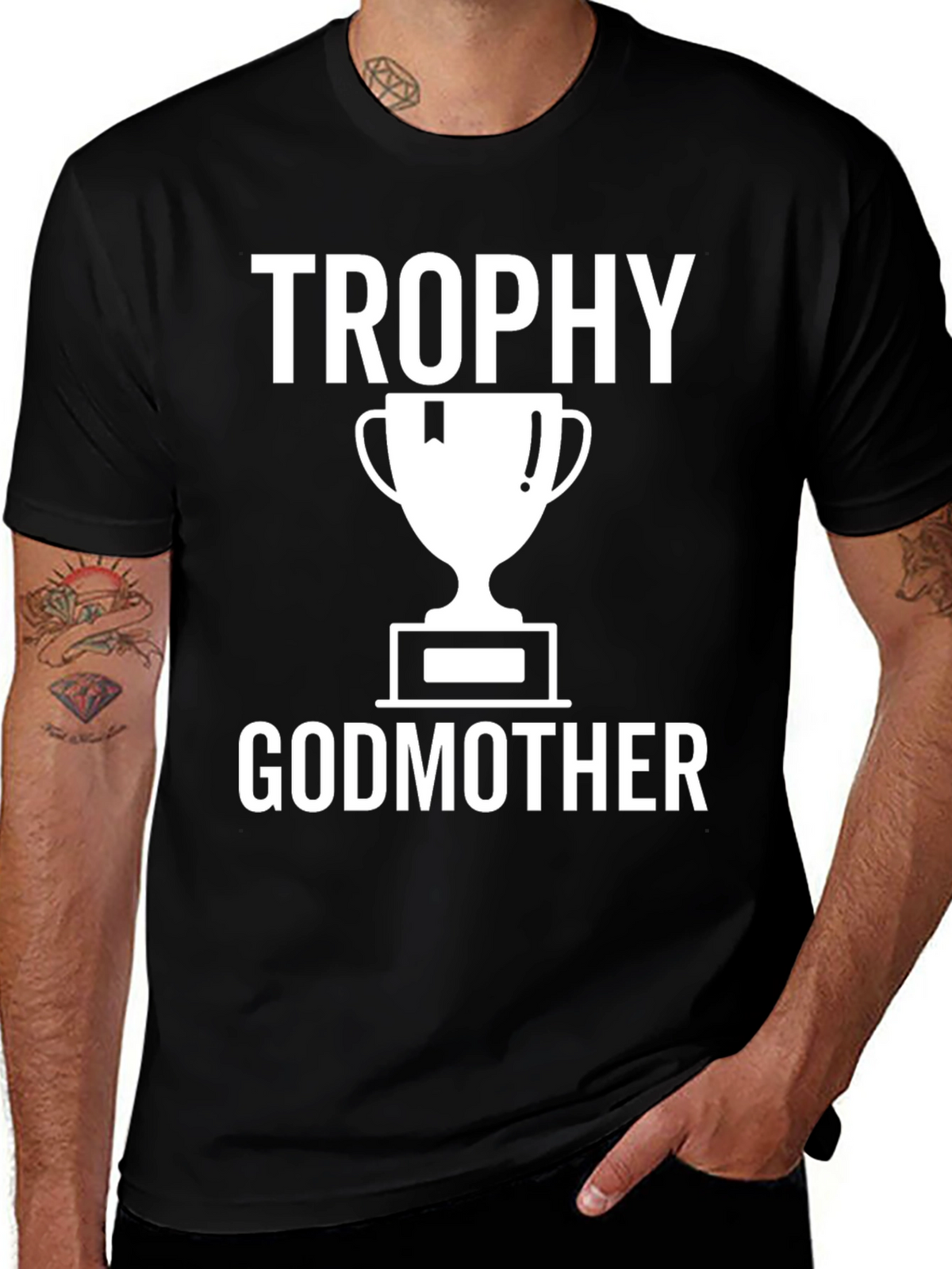 Trophy Godmother T-Shirt - Black Cotton Tee
