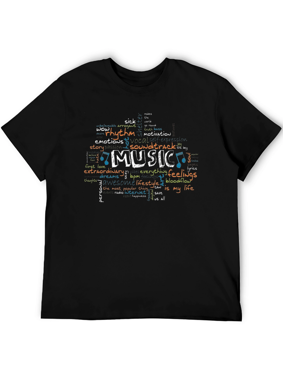 Music Word Art Graphic T-Shirt