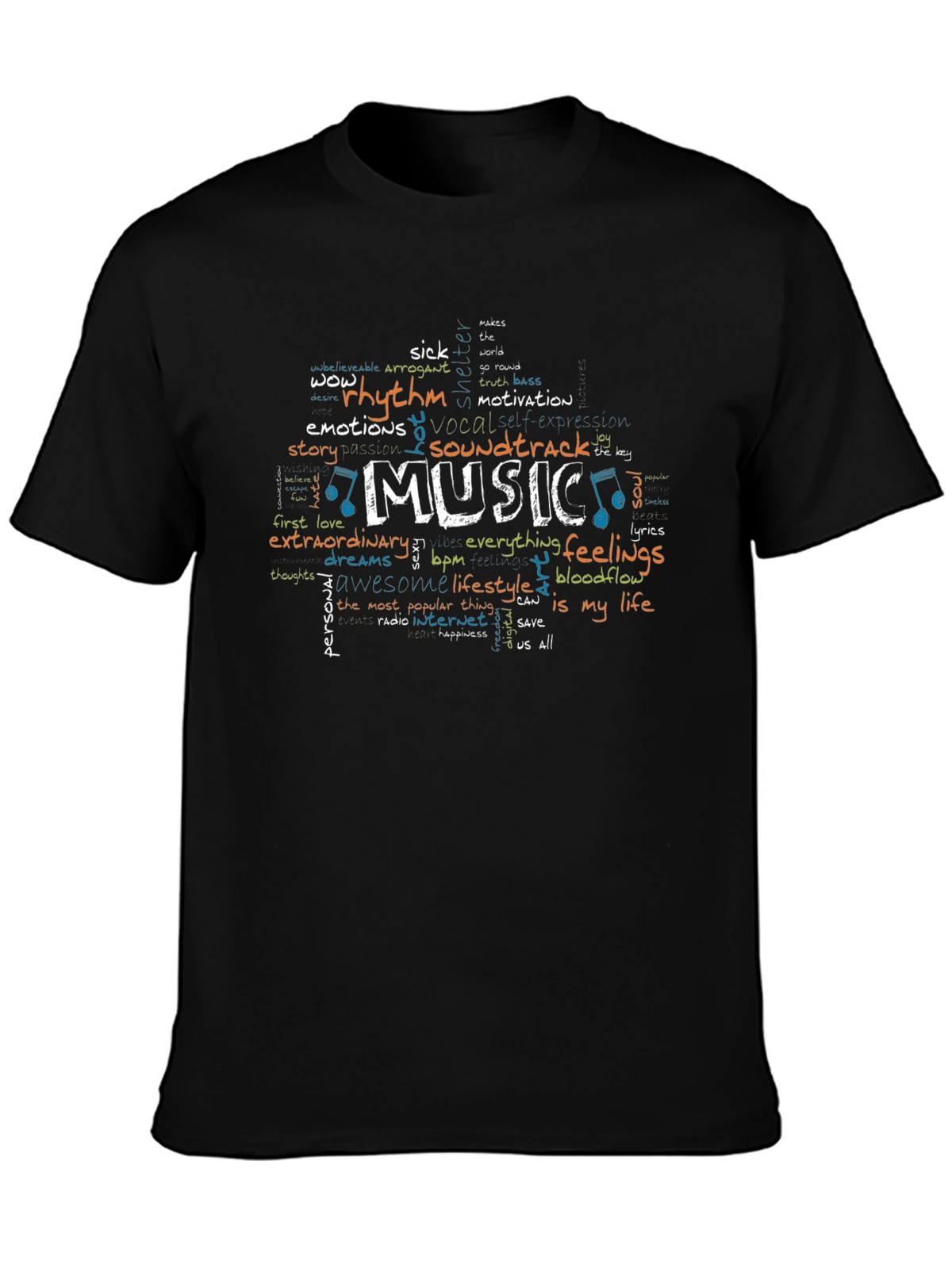 Music Word Art Graphic T-Shirt