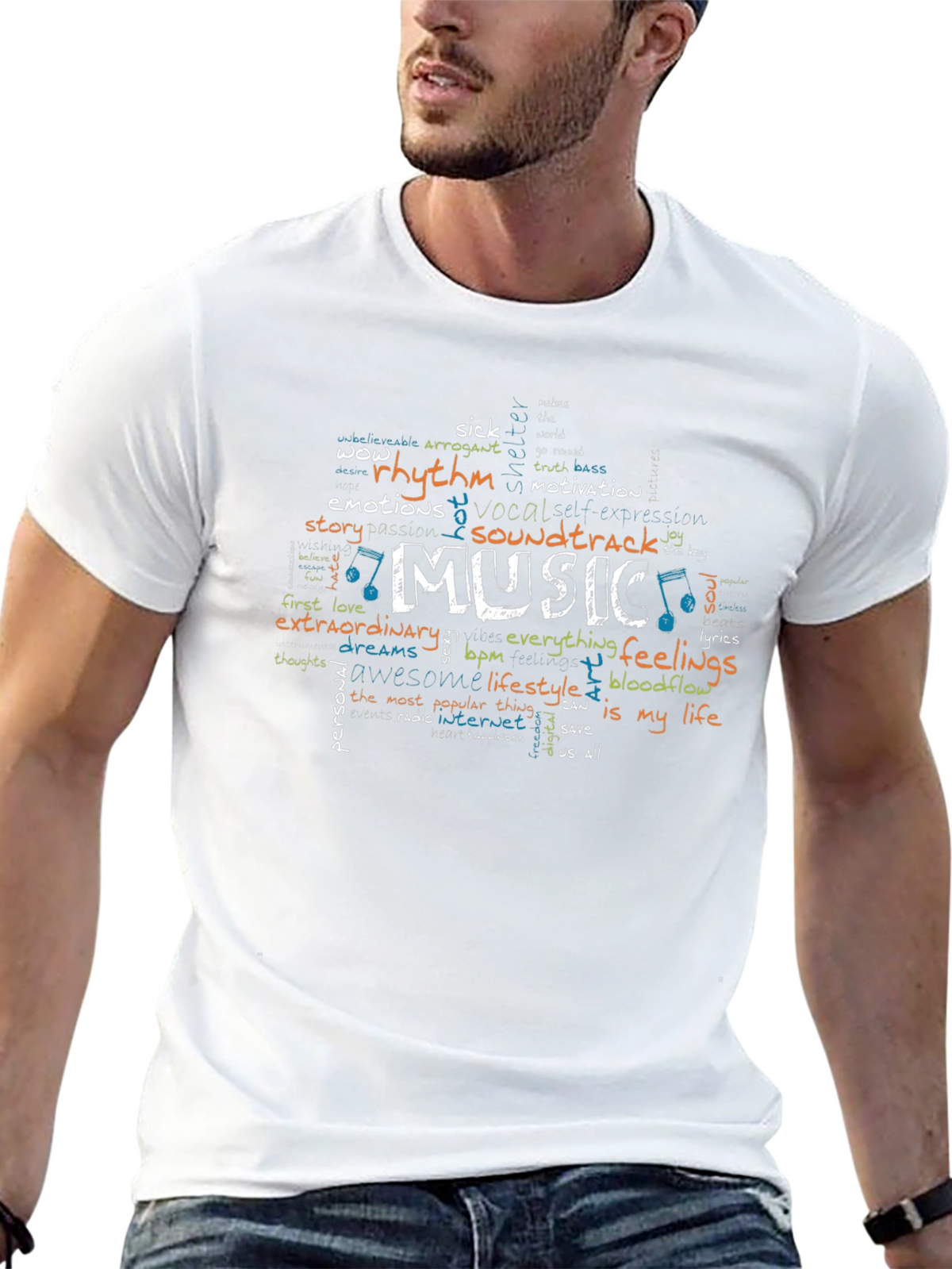 Music Word Art Graphic T-Shirt