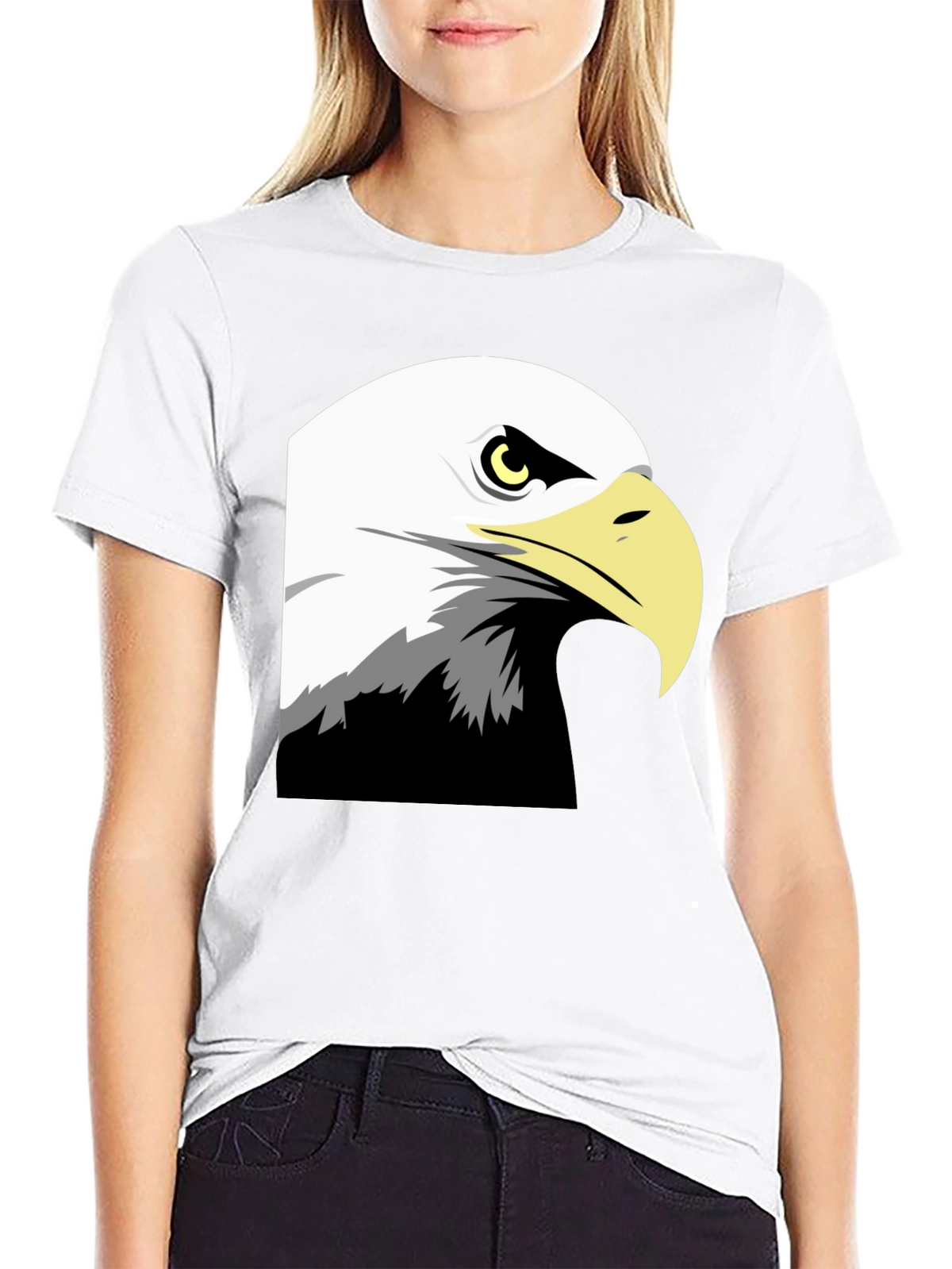 Bold Eagle Graphic Tee - Black Cotton Blend
