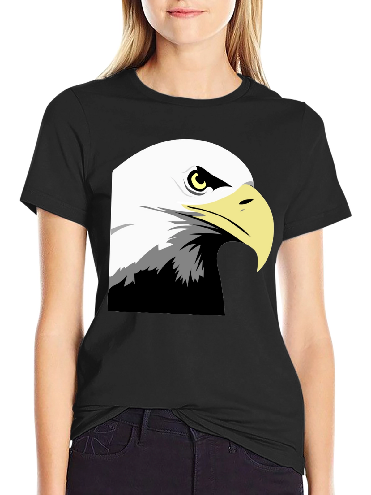 Bold Eagle Graphic Tee - Black Cotton Blend