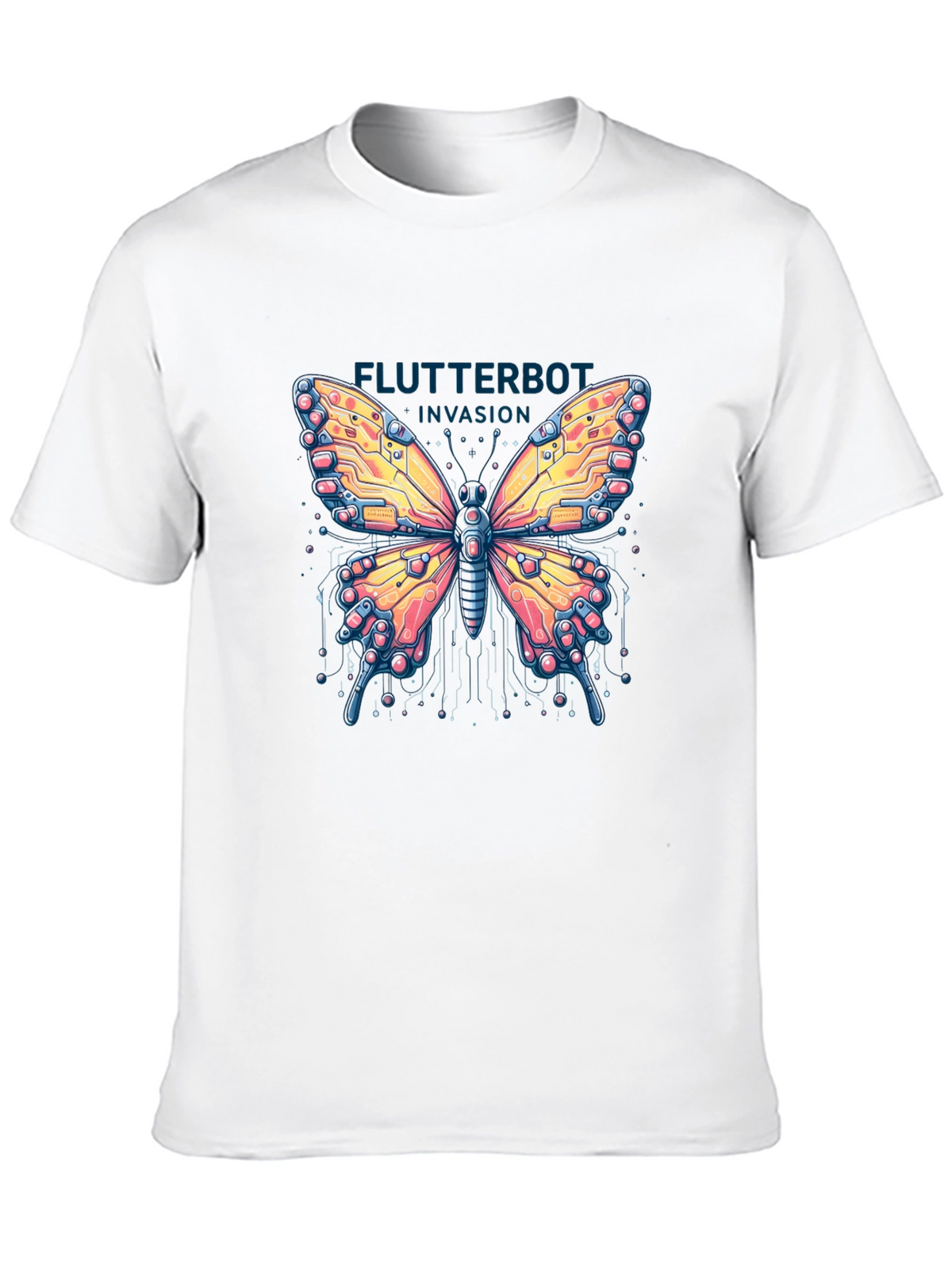Flutterbot Invasion T-Shirt - Robotic Butterfly Design