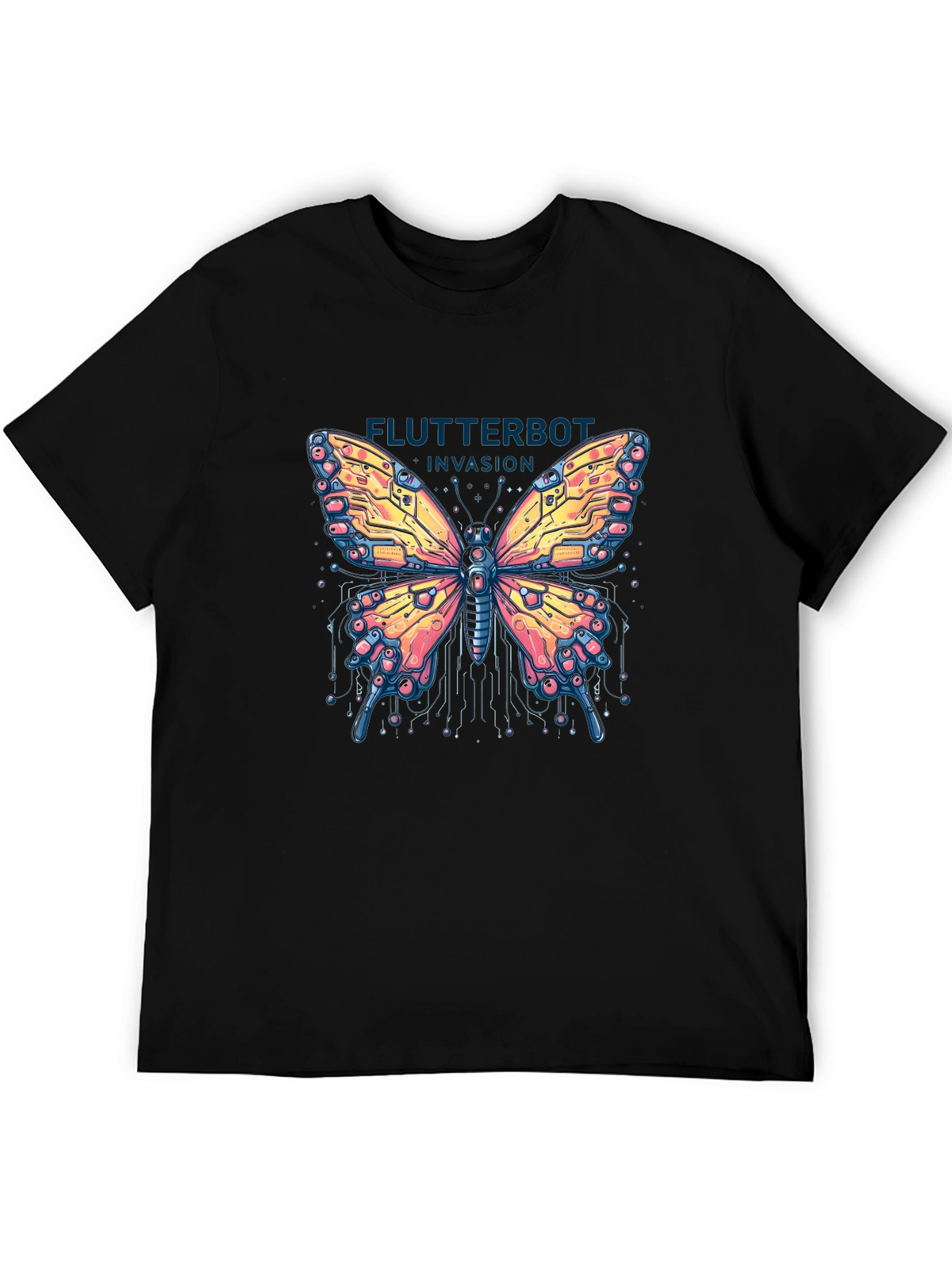 Flutterbot Invasion T-Shirt - Robotic Butterfly Design