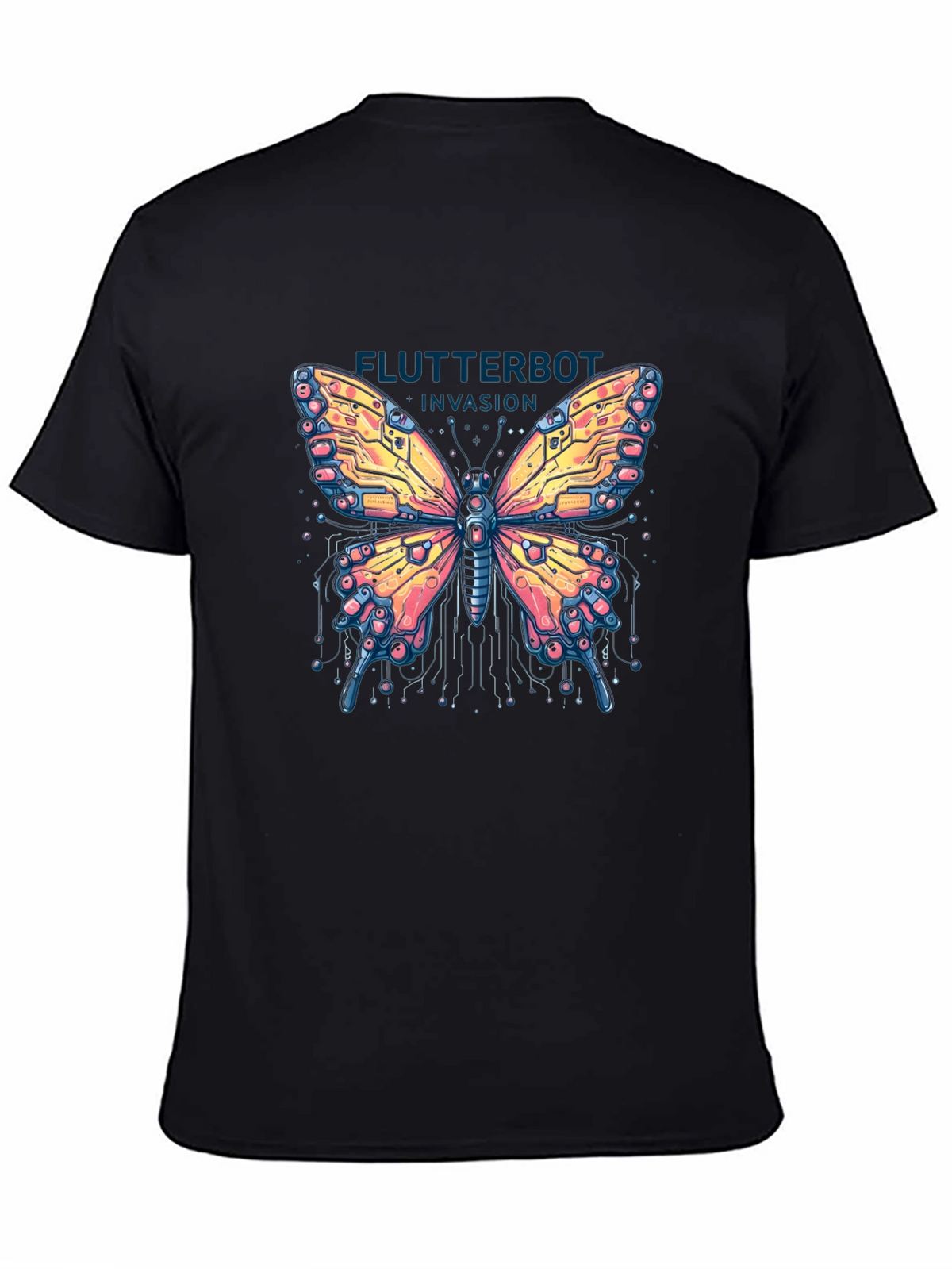 Flutterbot Invasion T-Shirt - Robotic Butterfly Design