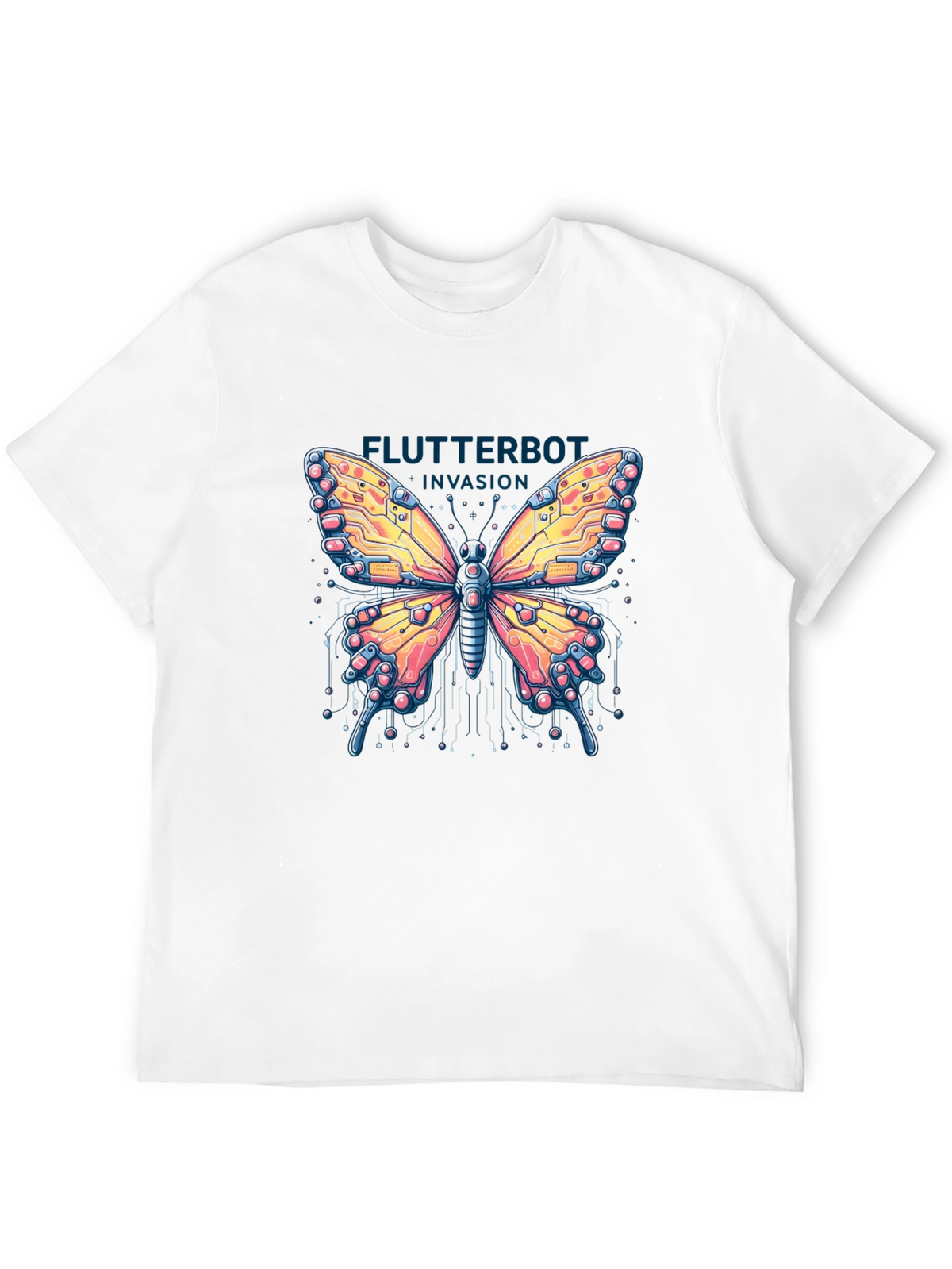 Flutterbot Invasion T-Shirt - Robotic Butterfly Design