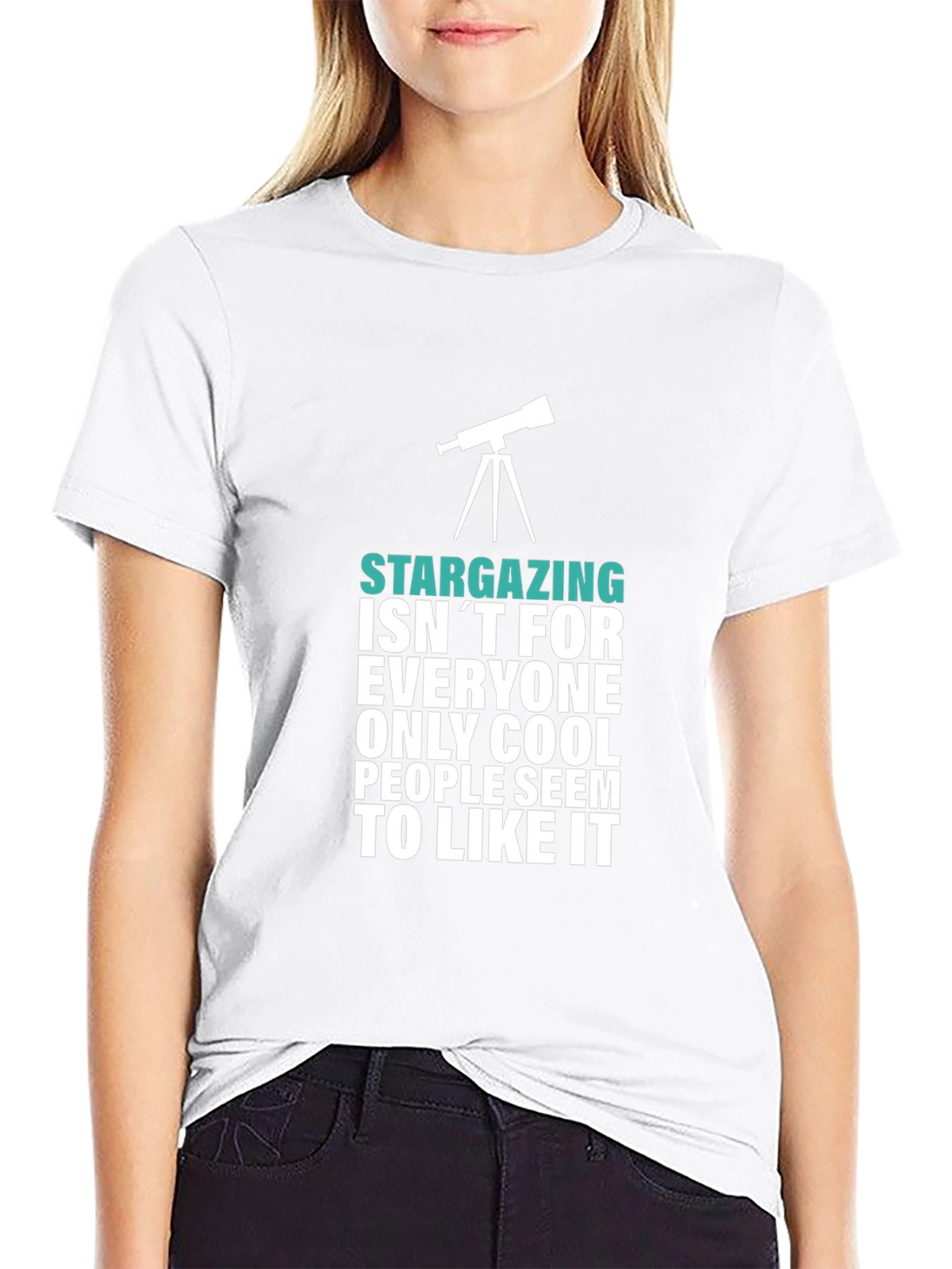 Stargazing Cool People Graphic Tee - Black