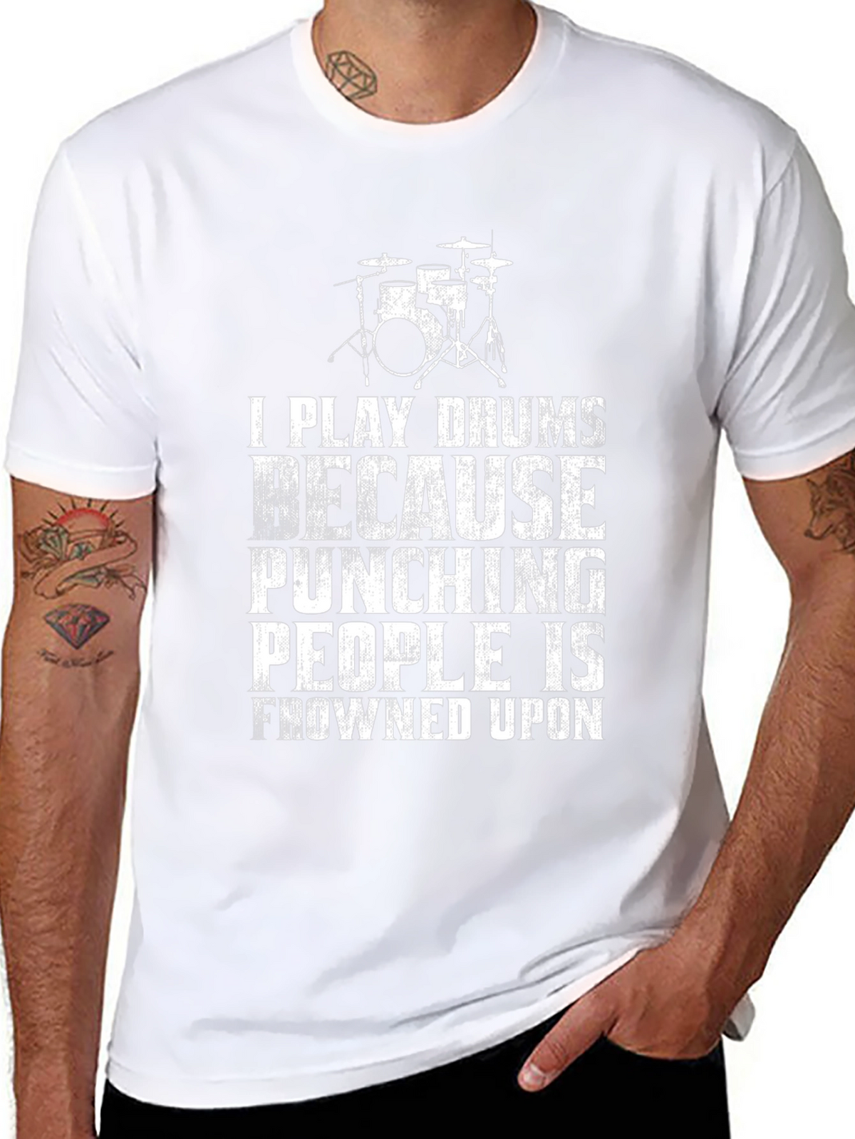 Drummer T-Shirt: Play Drums Not People!