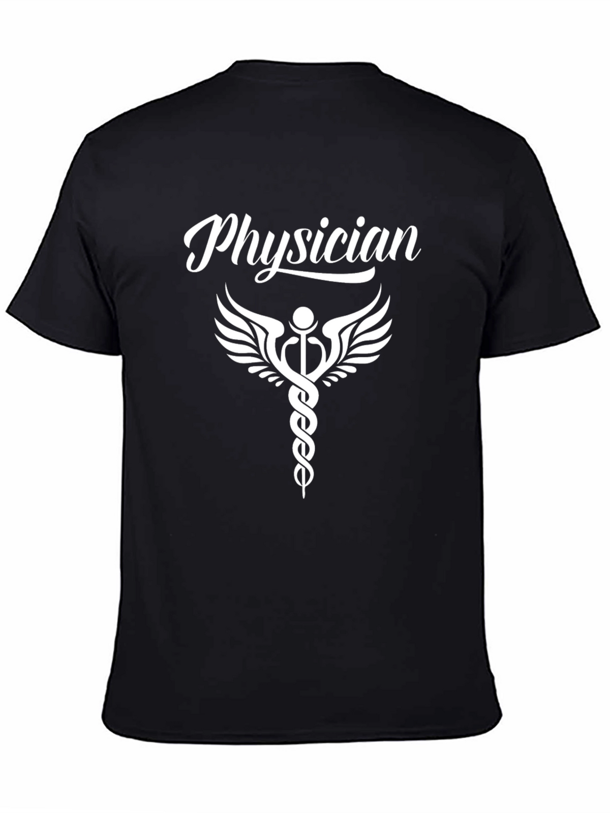 Physician Caduceus Black T-Shirt - Medical Professional Apparel