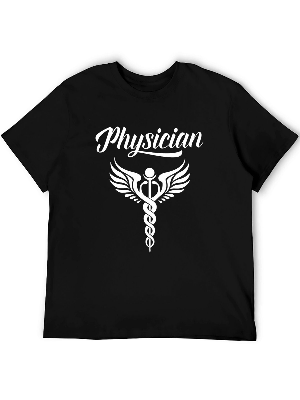 Physician Caduceus Black T-Shirt - Medical Professional Apparel