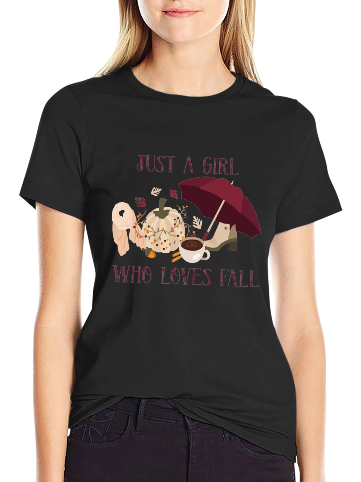 Just A Girl Who Loves Fall T-Shirt Autumn Tee