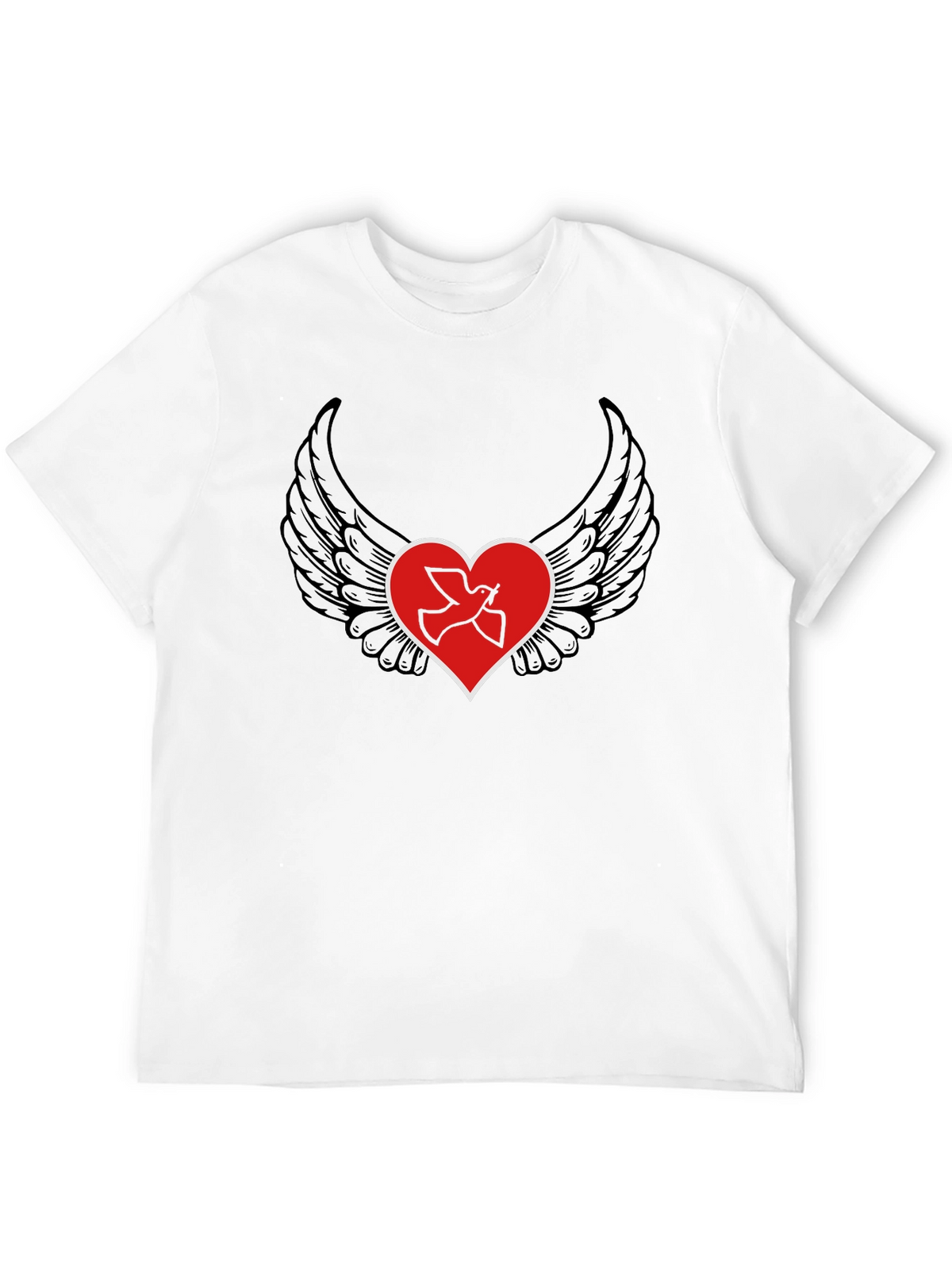 Heart Wings Peace Dove Graphic T-Shirt