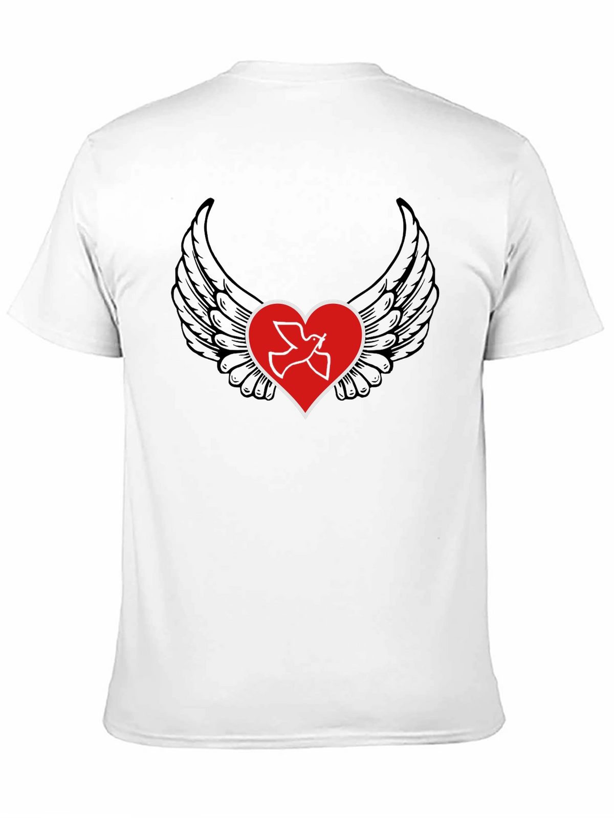 Heart Wings Peace Dove Graphic T-Shirt