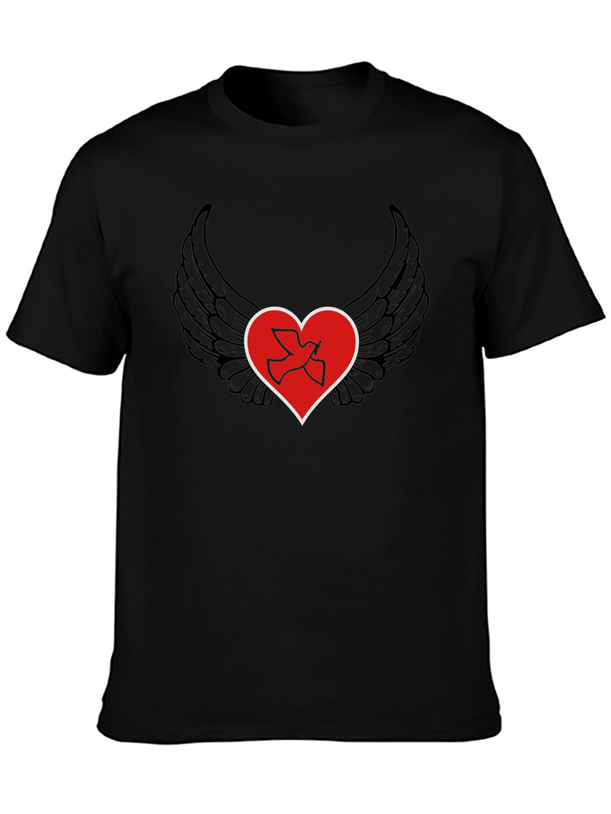 Heart Wings Peace Dove Graphic T-Shirt
