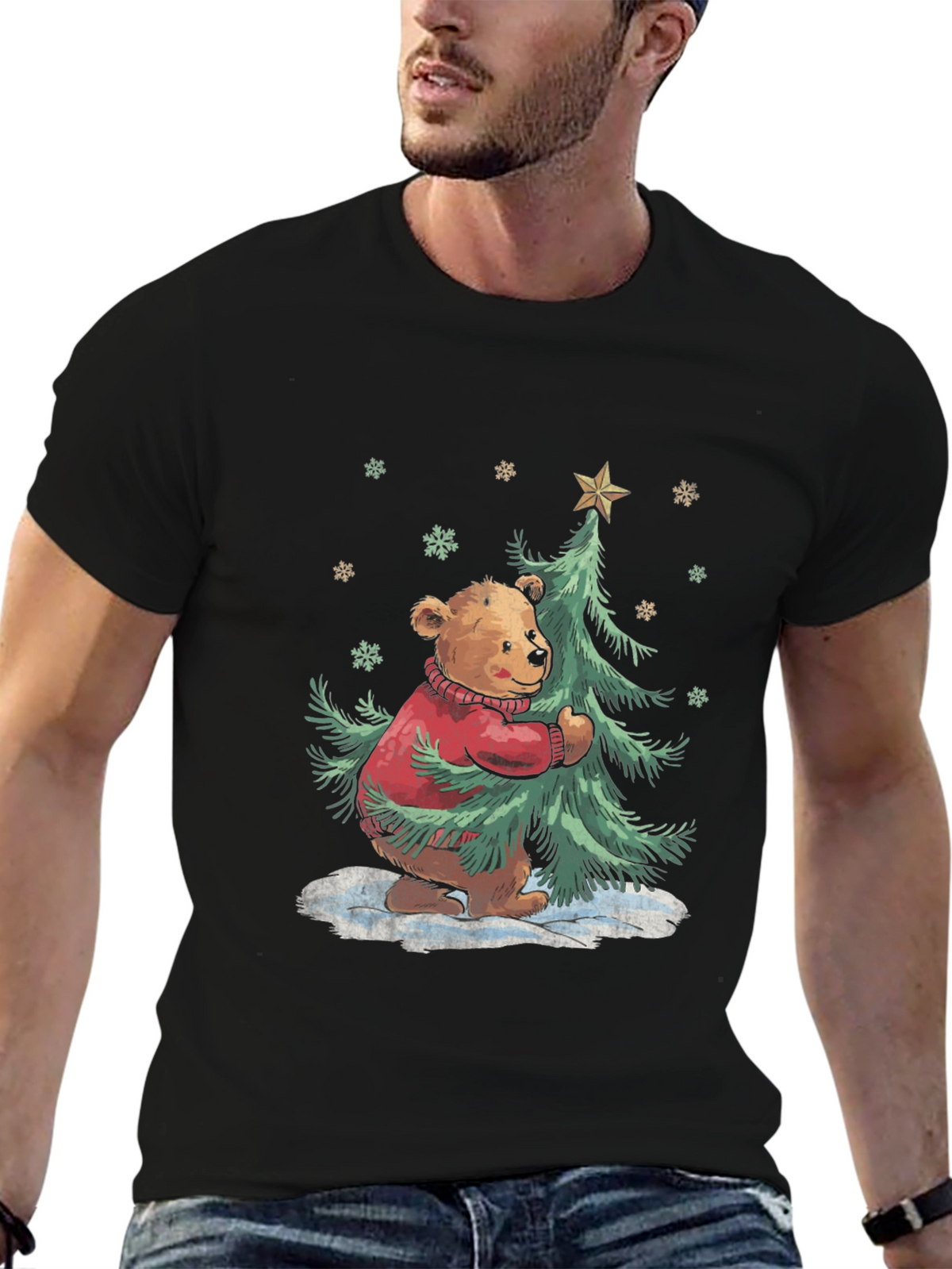 Festive Bear Christmas Tree T-Shirt