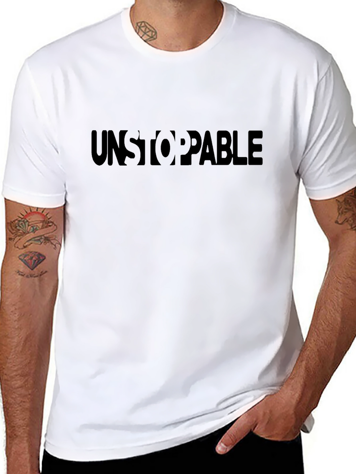 Unstoppable Black Crew Neck T-Shirt