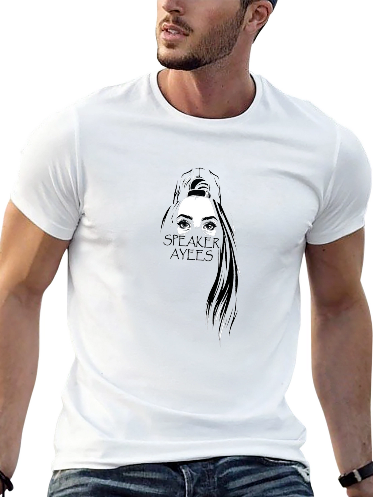 Speaker Ayees Graphic T-Shirt - Black