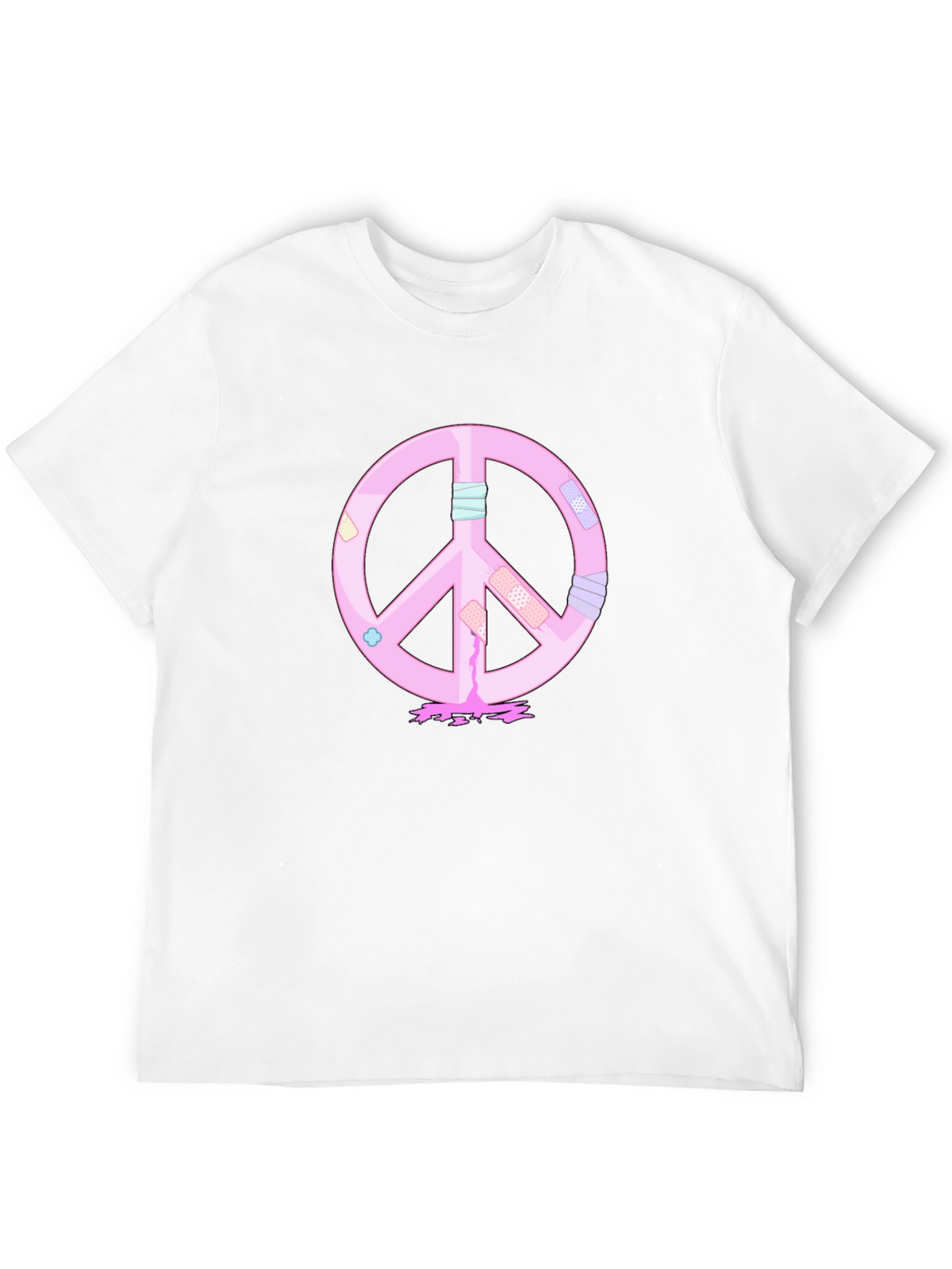 Peace Sign T-Shirt - Pink Bandage Design
