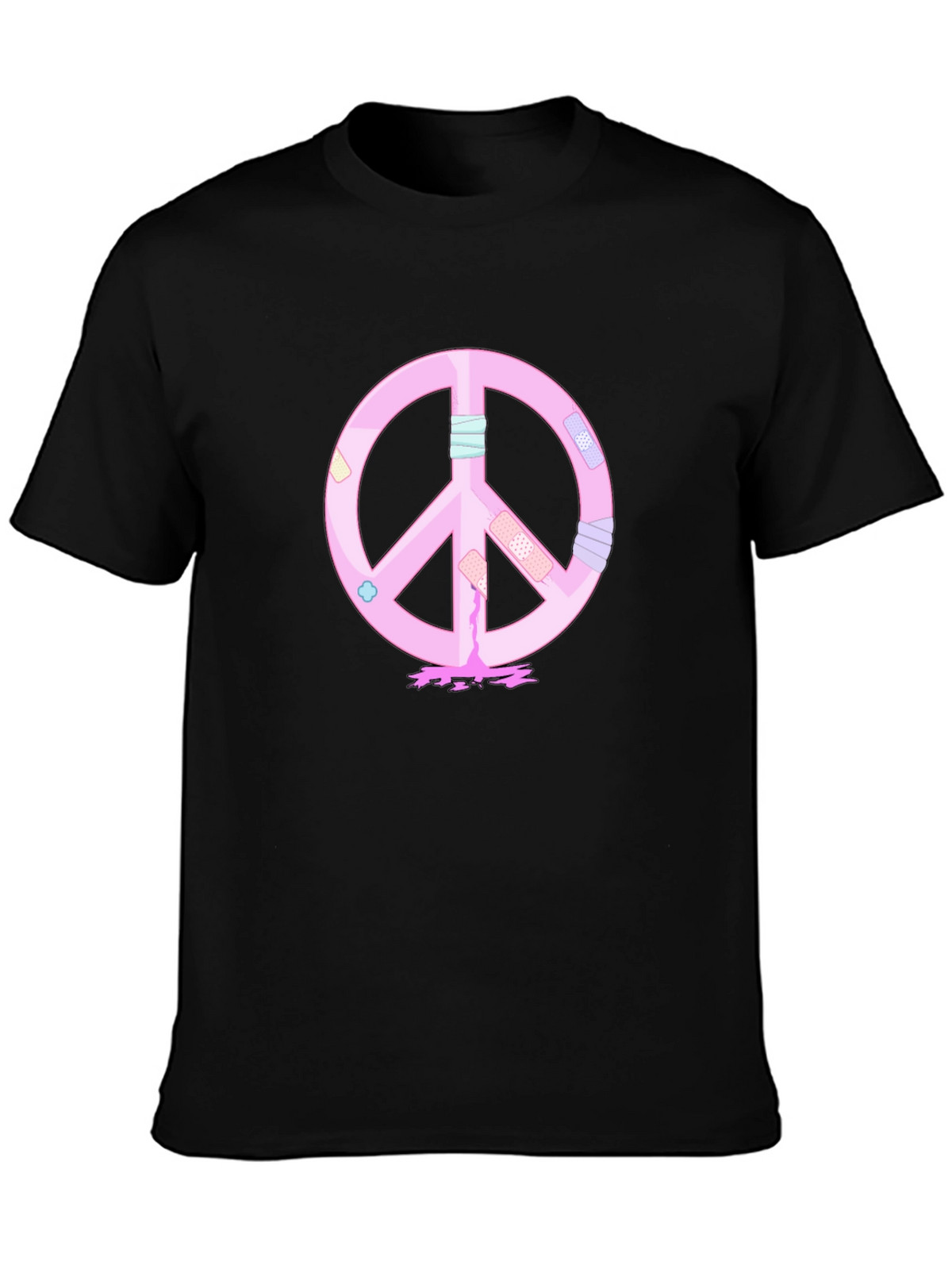 Peace Sign T-Shirt - Pink Bandage Design