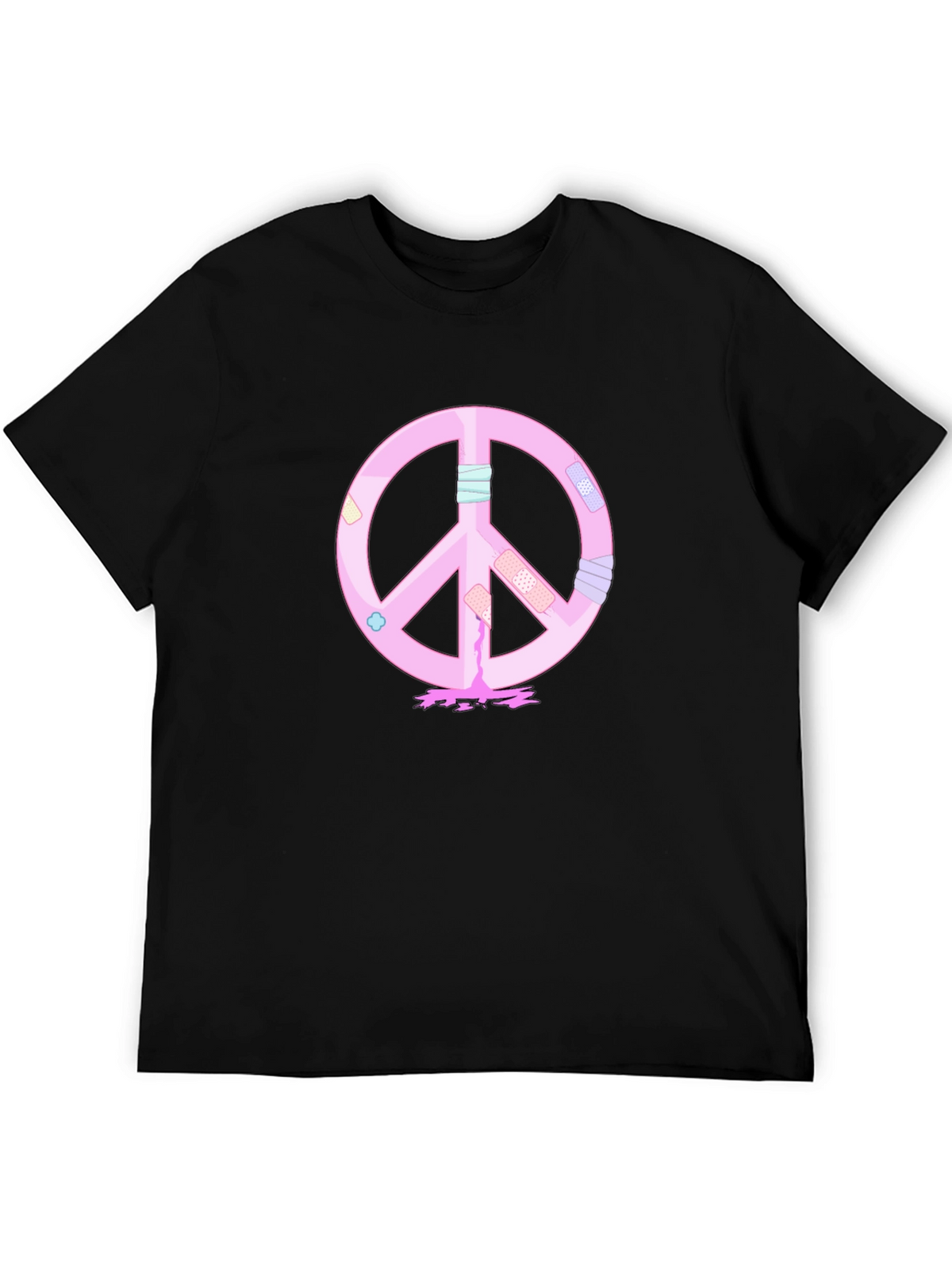 Peace Sign T-Shirt - Pink Bandage Design
