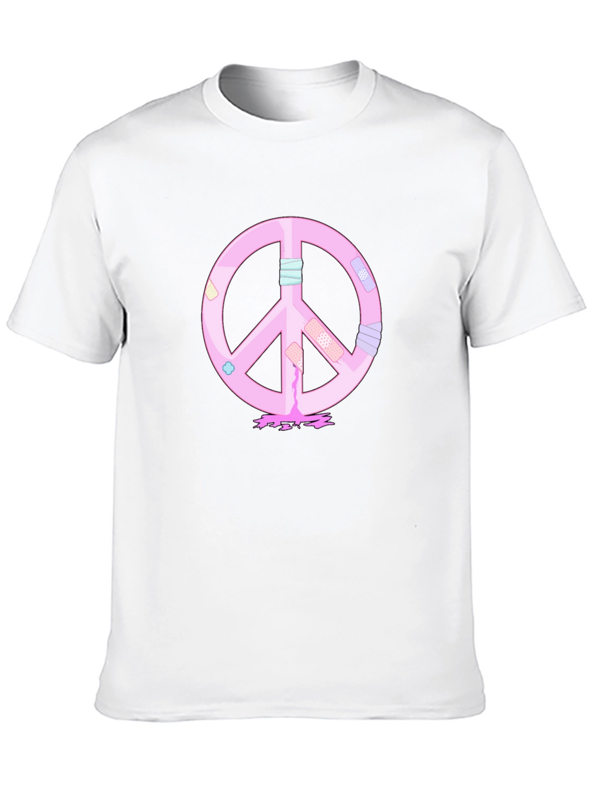 Peace Sign T-Shirt - Pink Bandage Design