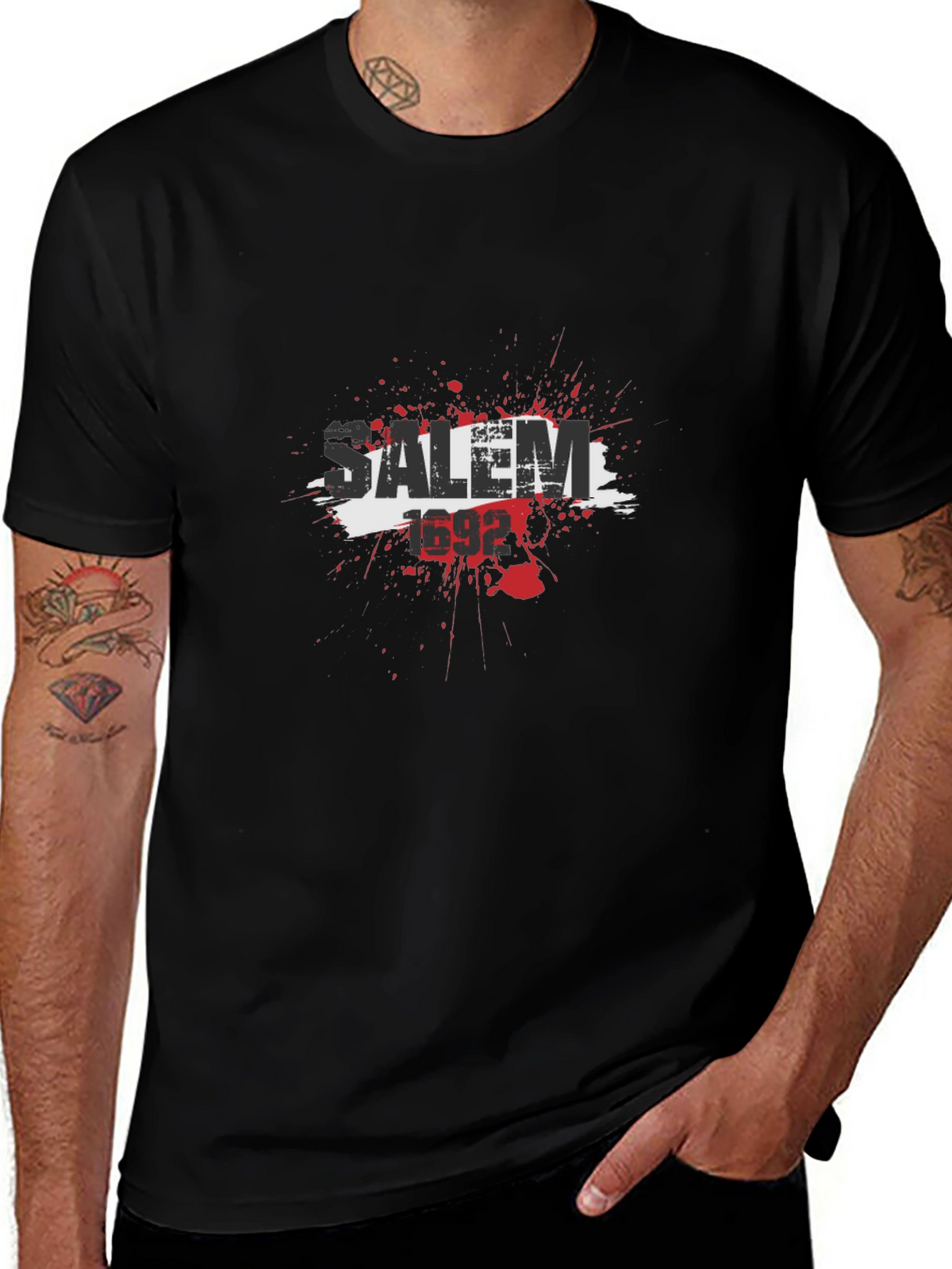 Salem 1692 Mens Black Graphic T-Shirt
