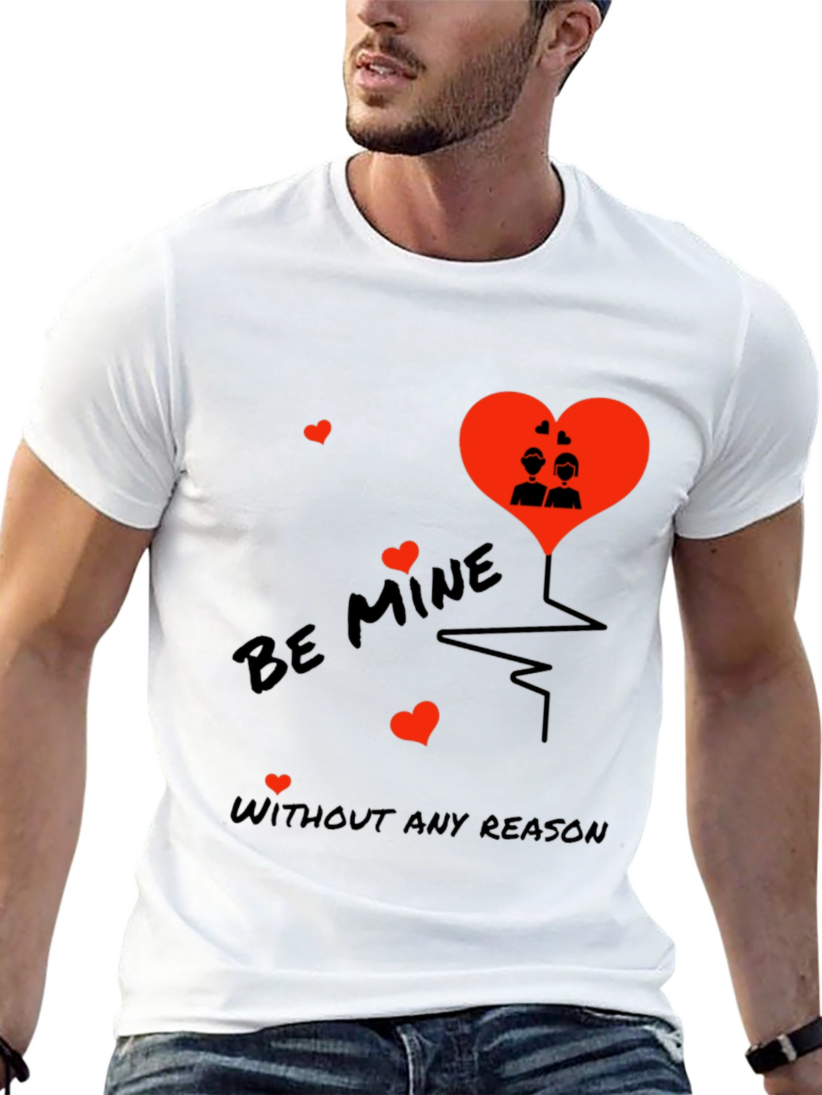 Romantic Be Mine Black T-Shirt