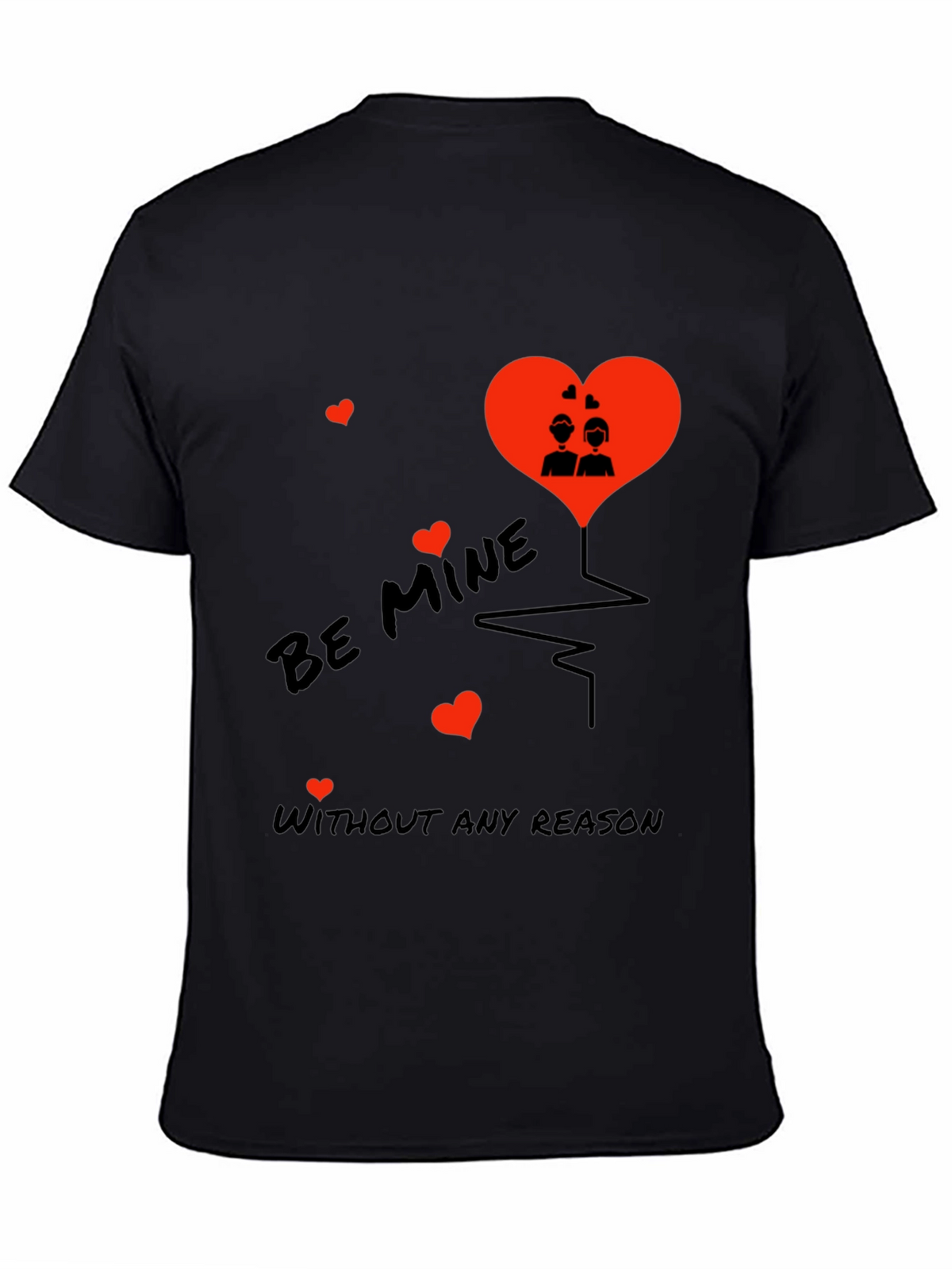 Romantic Be Mine Black T-Shirt