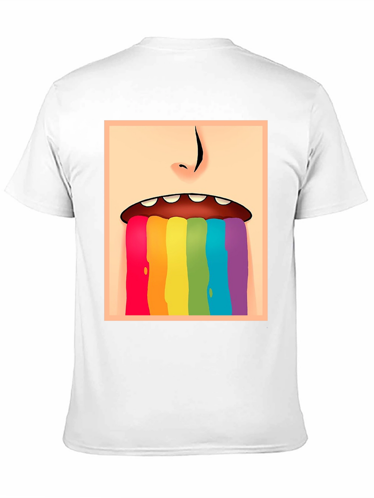 Rainbow Vomit Graphic Tee - Black Cotton Comfort