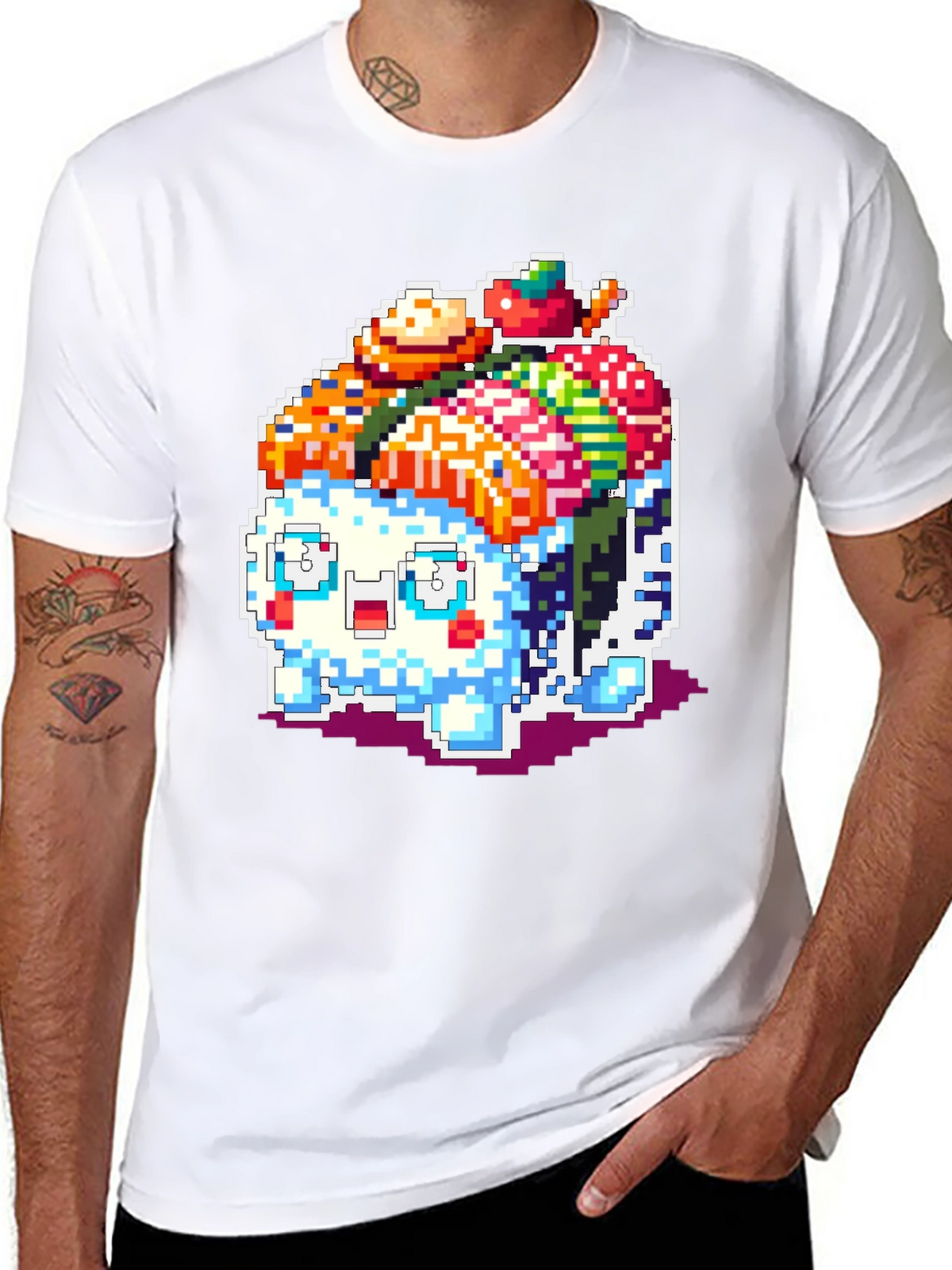 Sushi Monster Pixel Art T-Shirt