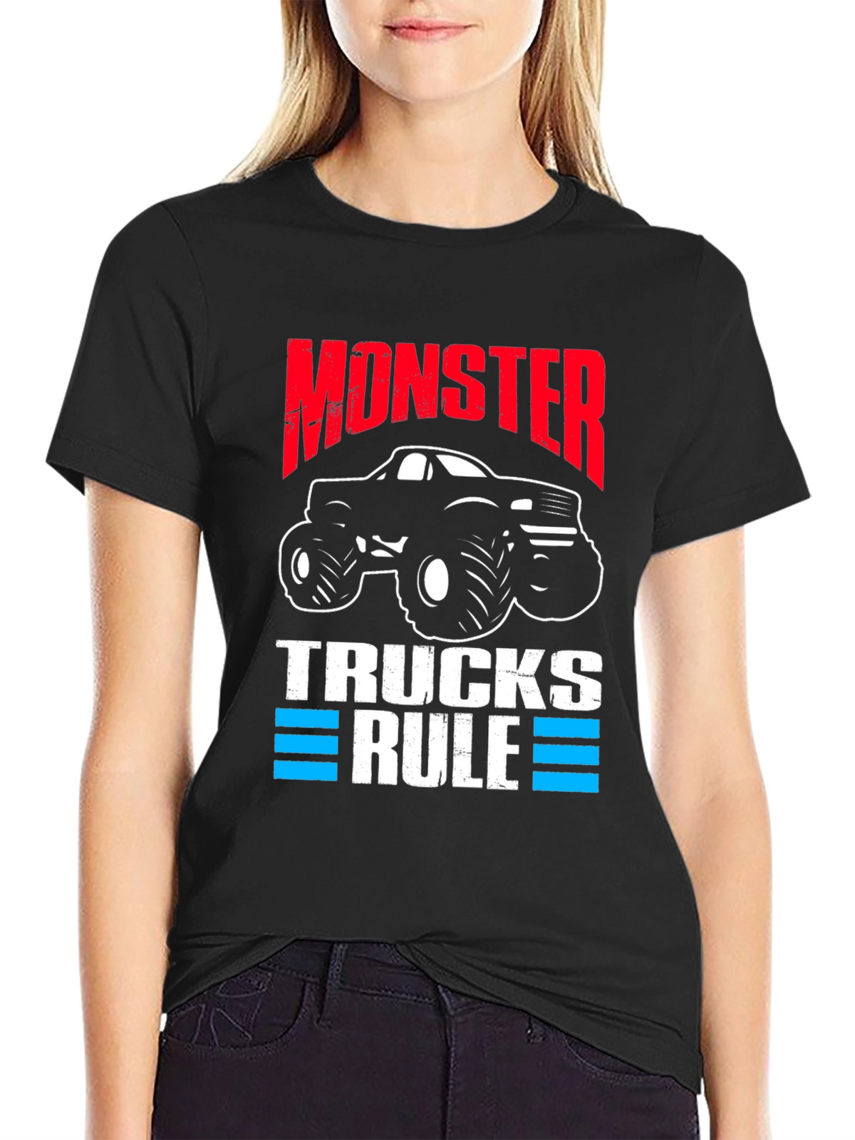 Monster Trucks Rule Black Graphic Tee