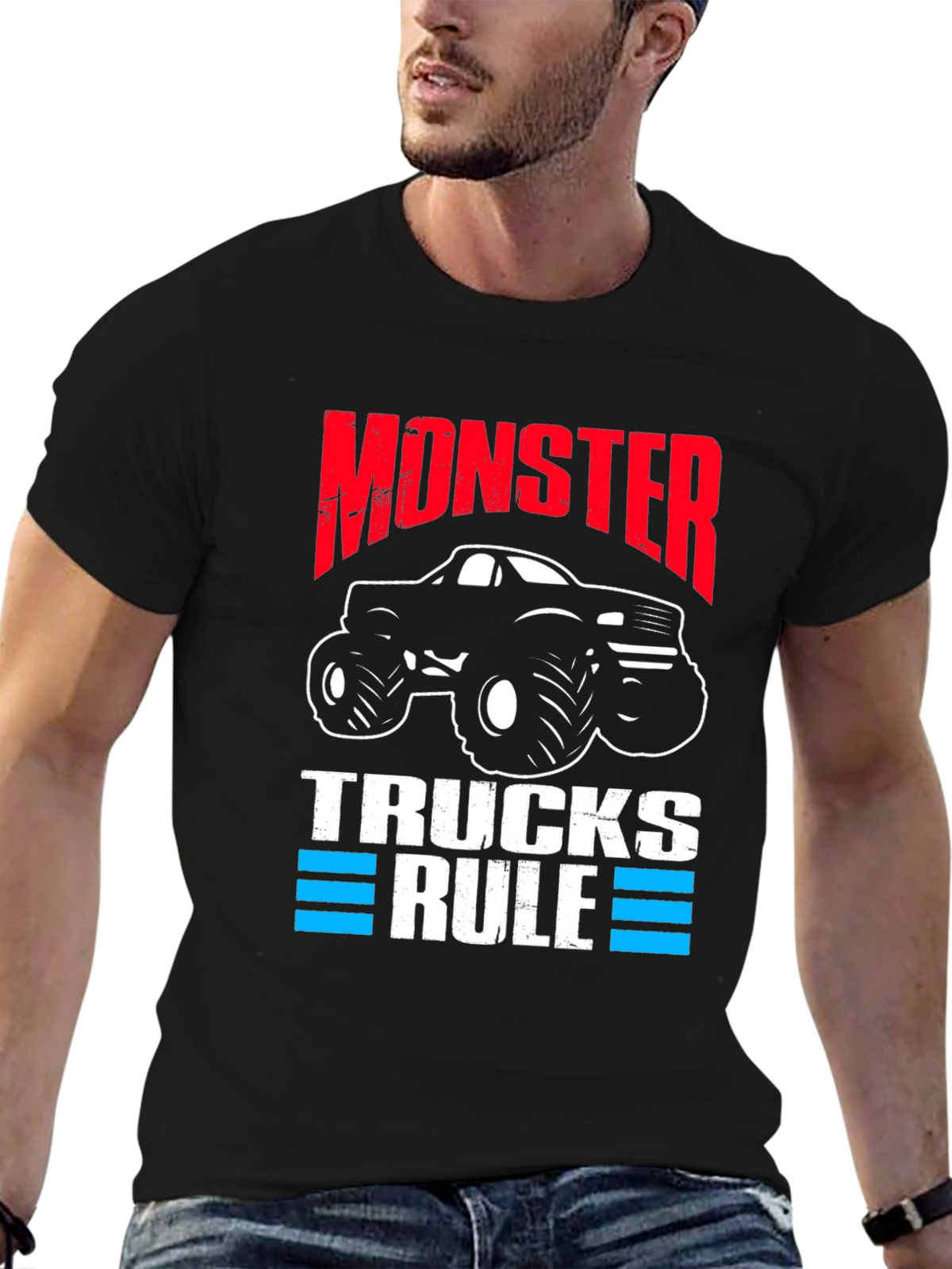 Monster Trucks Rule Black Graphic Tee