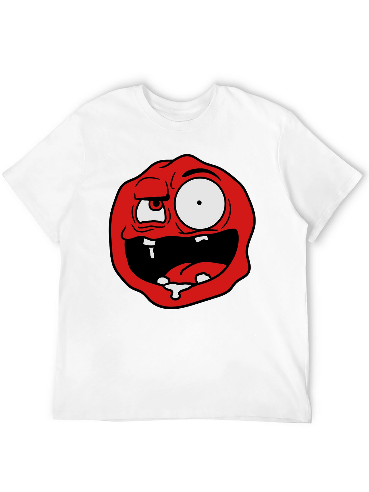 Cartoon Monster Graphic Tee - Black Cotton Blend