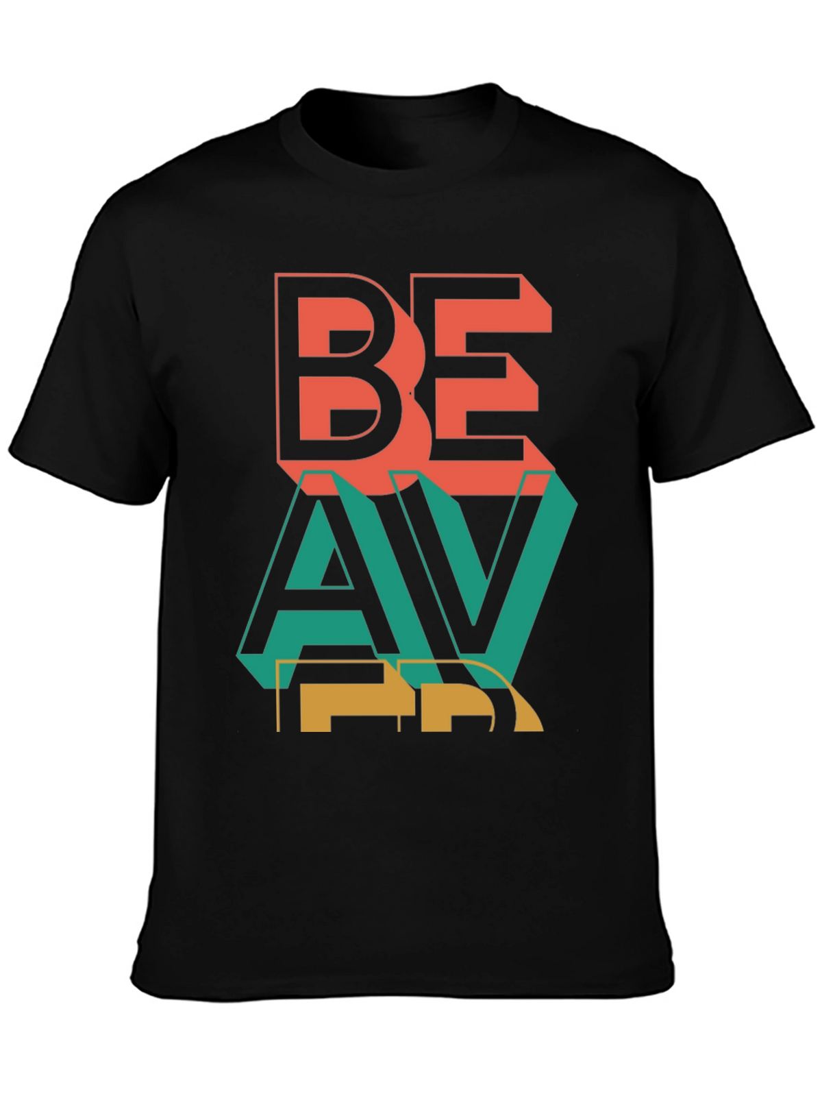 Retro Style Be Brave Graphic Black T-Shirt