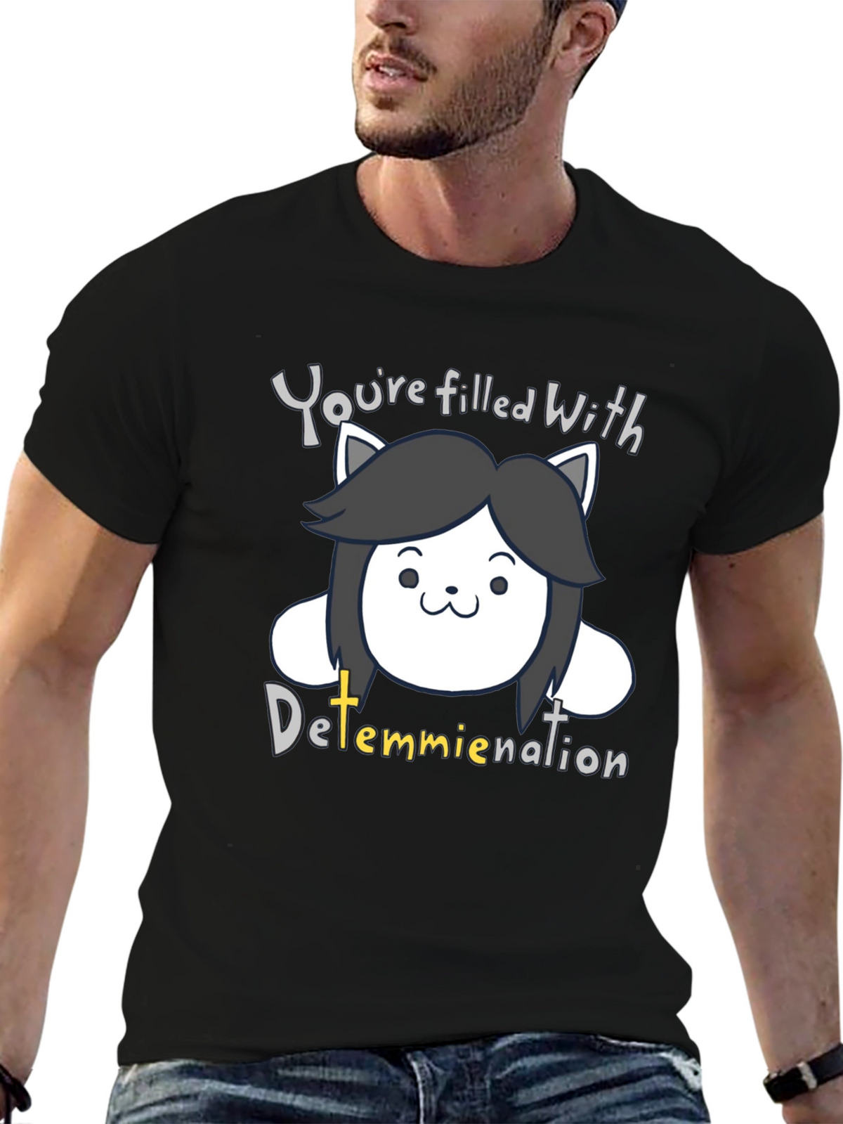 Temmie Determination T-Shirt - Undertale Inspired Fan Tee