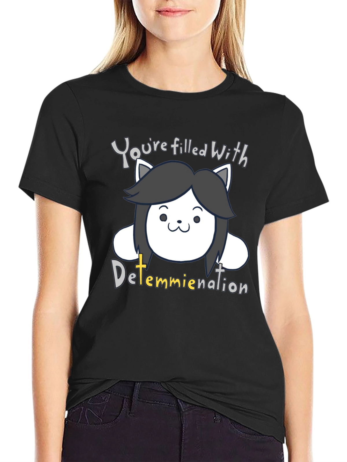Temmie Determination T-Shirt - Undertale Inspired Fan Tee