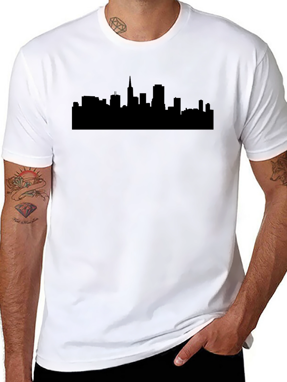 City Skyline Graphic T-Shirt - Classic Crew Neck