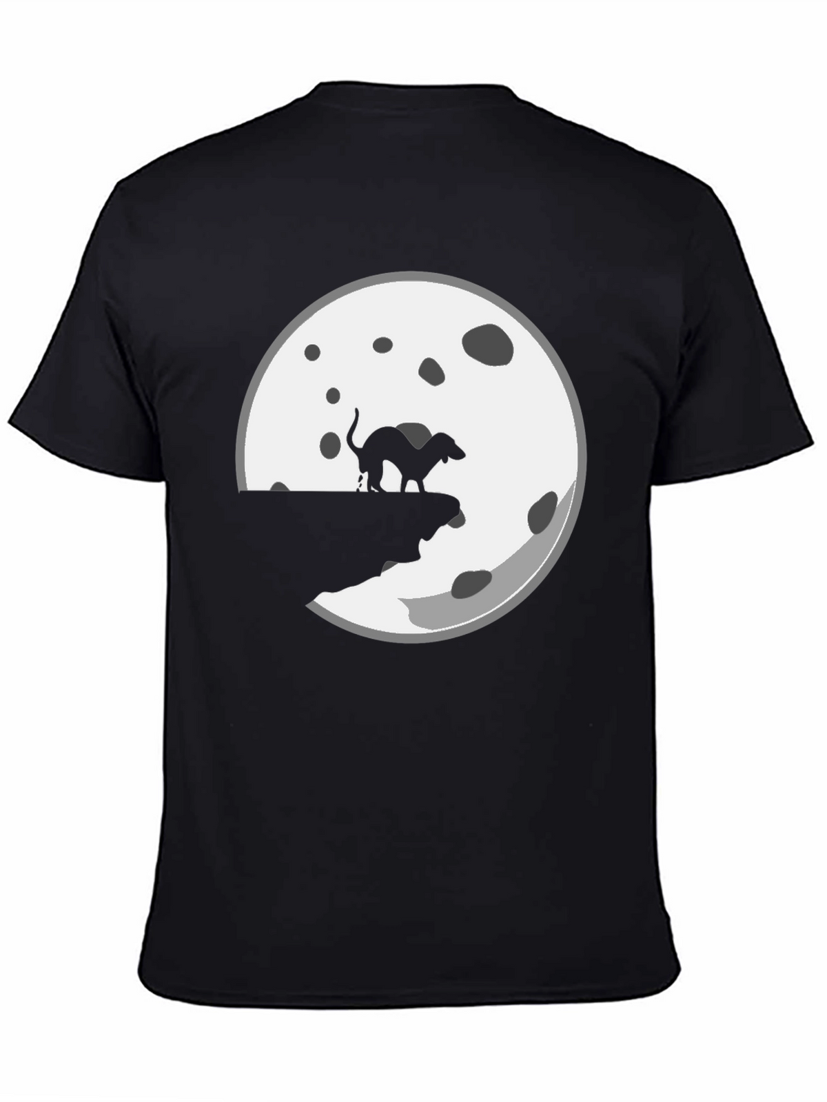 Funny Dog Mooning Mens Black T-Shirt