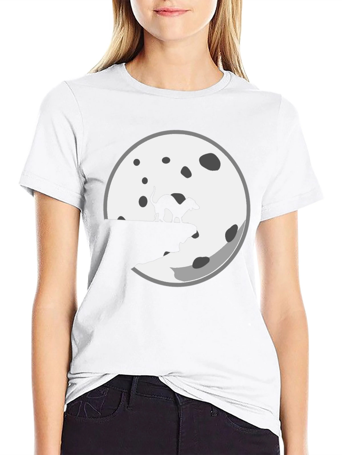Funny Dog Mooning Mens Black T-Shirt